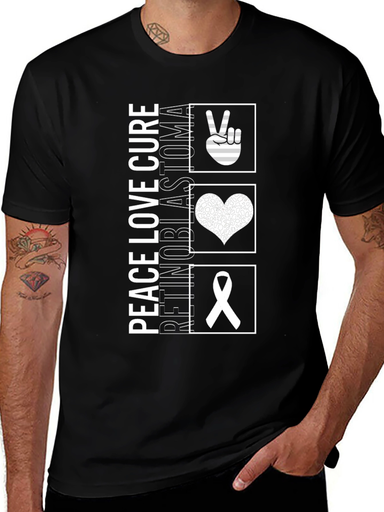 Peace Love Cure Retinoblastoma Awareness T-Shirt