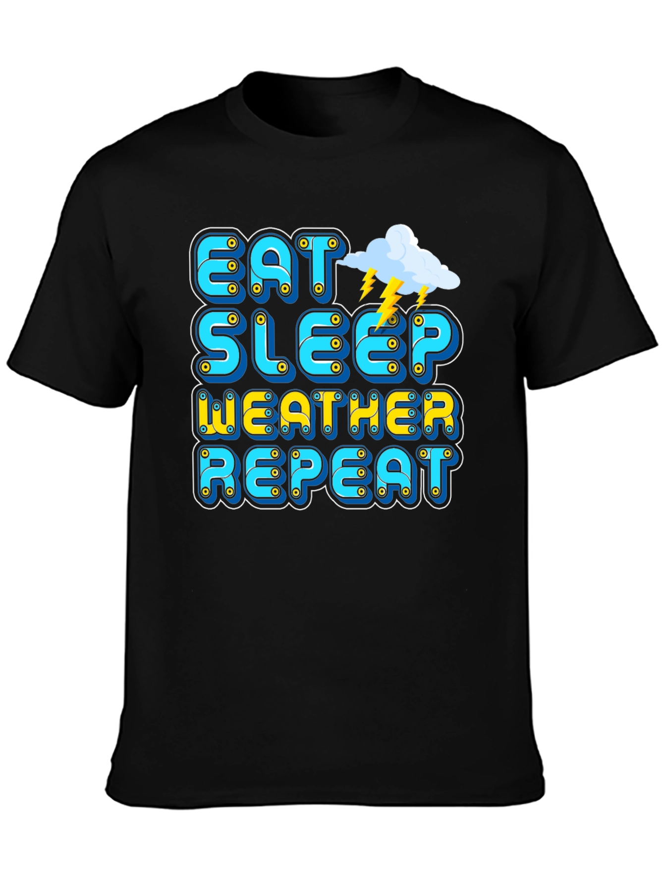 Eat Sleep Weather Repeat Graphic Tee