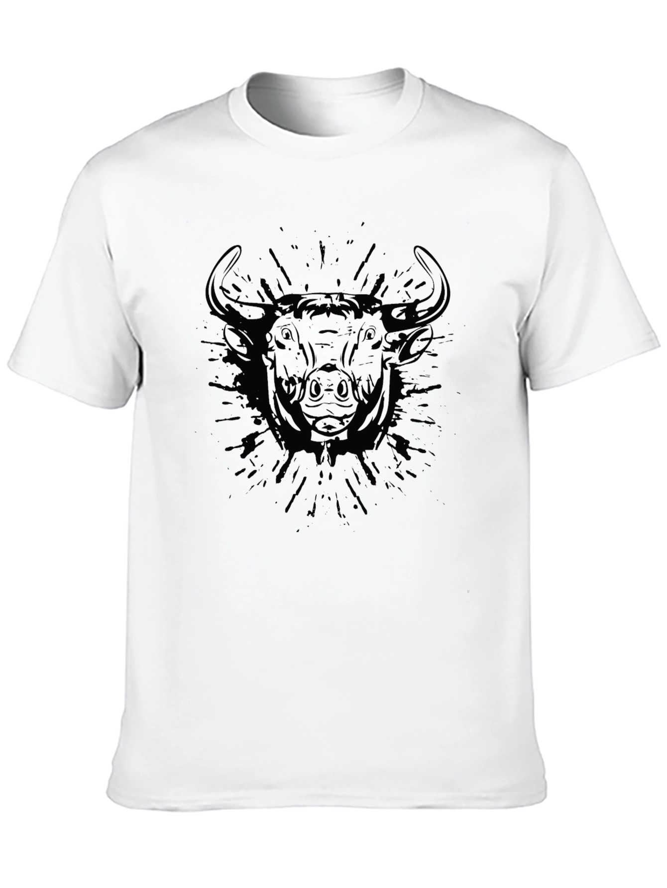 Black Bull Graphic Tee - Mens Stylish Casual T-Shirt