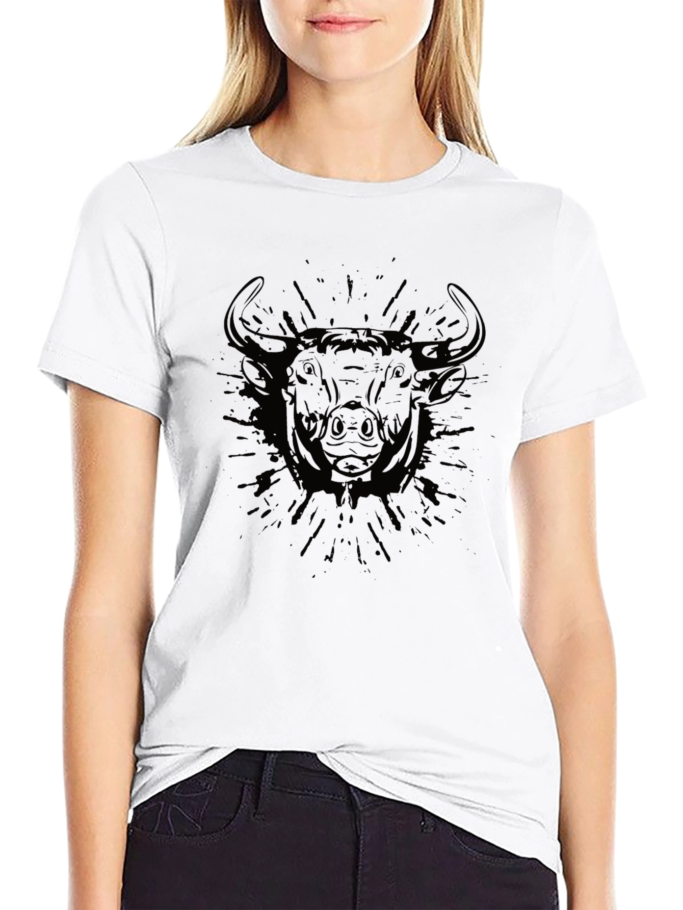 Black Bull Graphic Tee - Mens Stylish Casual T-Shirt