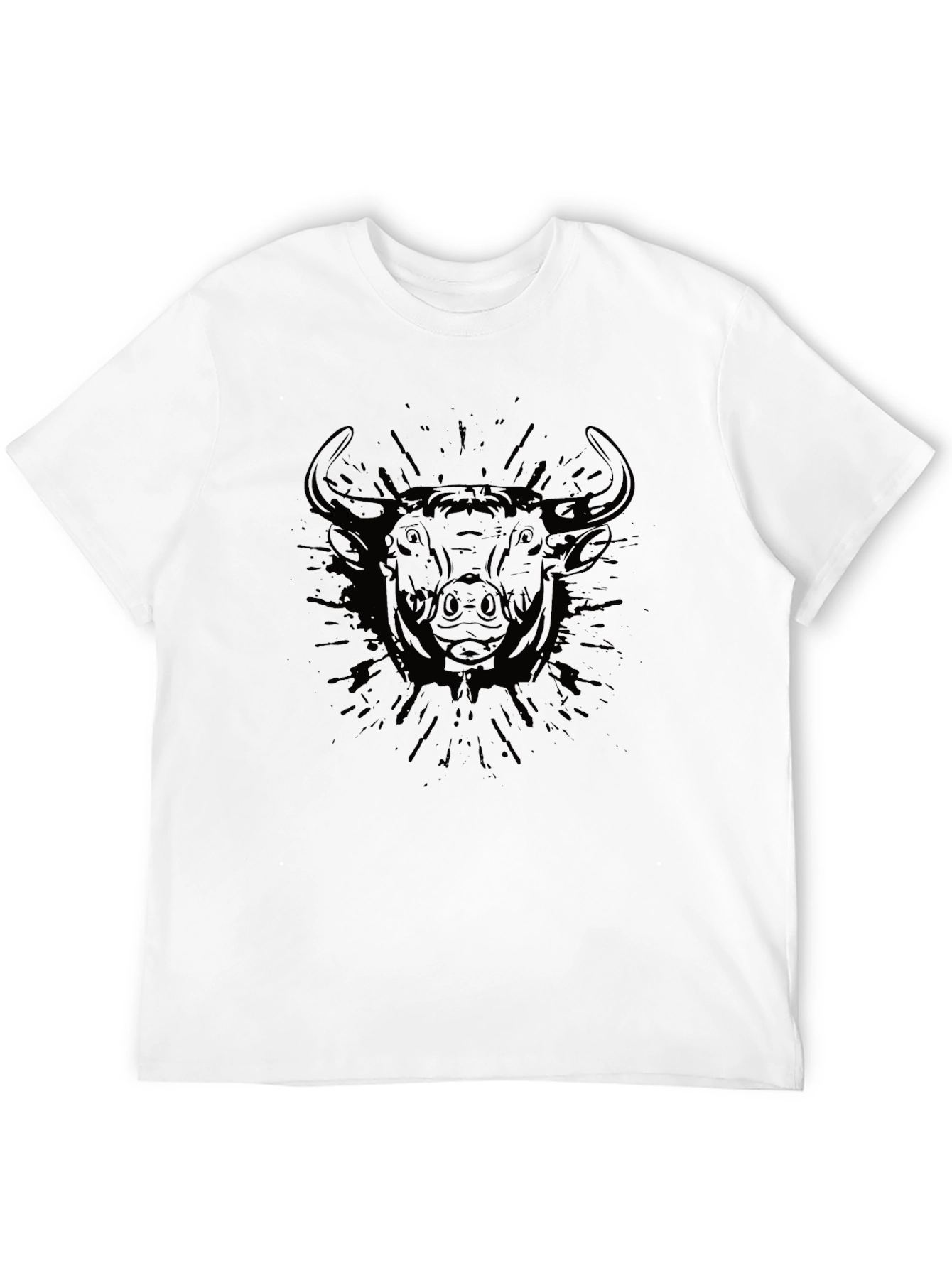 Black Bull Graphic Tee - Mens Stylish Casual T-Shirt