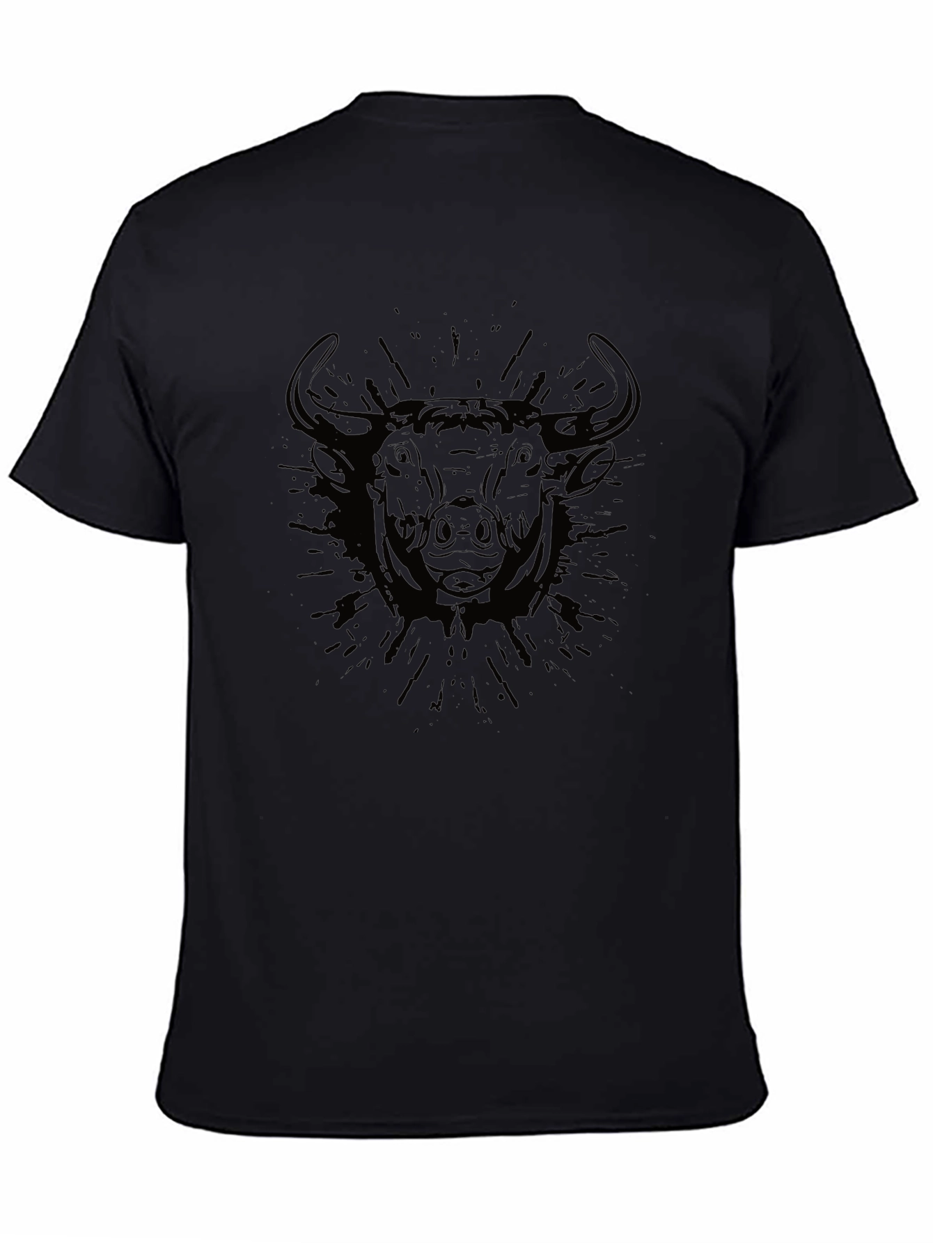Black Bull Graphic Tee - Mens Stylish Casual T-Shirt
