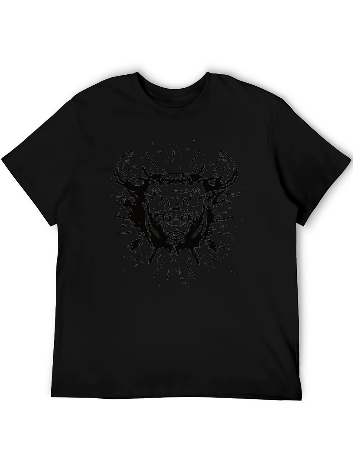 Black Bull Graphic Tee - Mens Stylish Casual T-Shirt