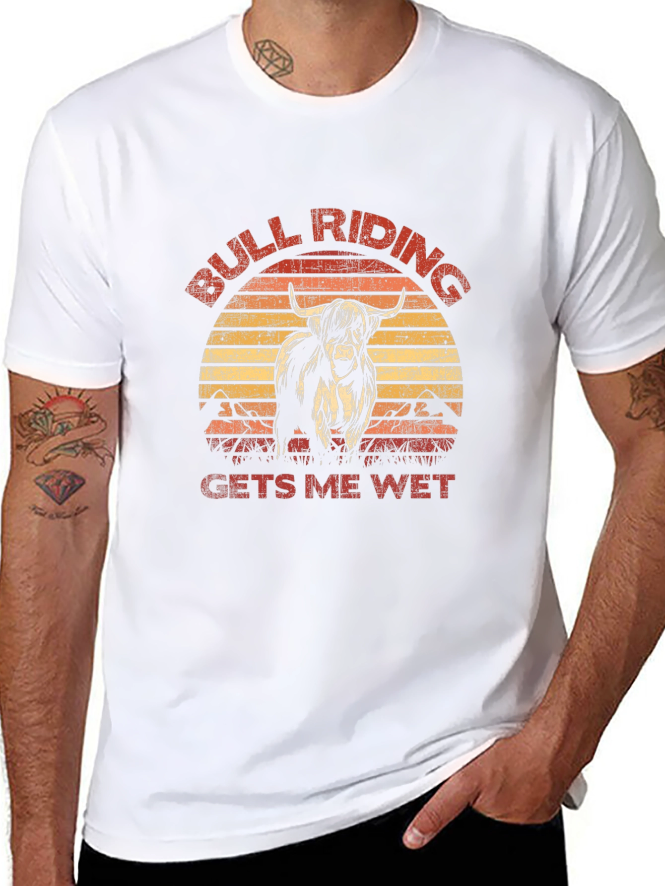 Bull Riding Gets Me Wet Funny T-Shirt