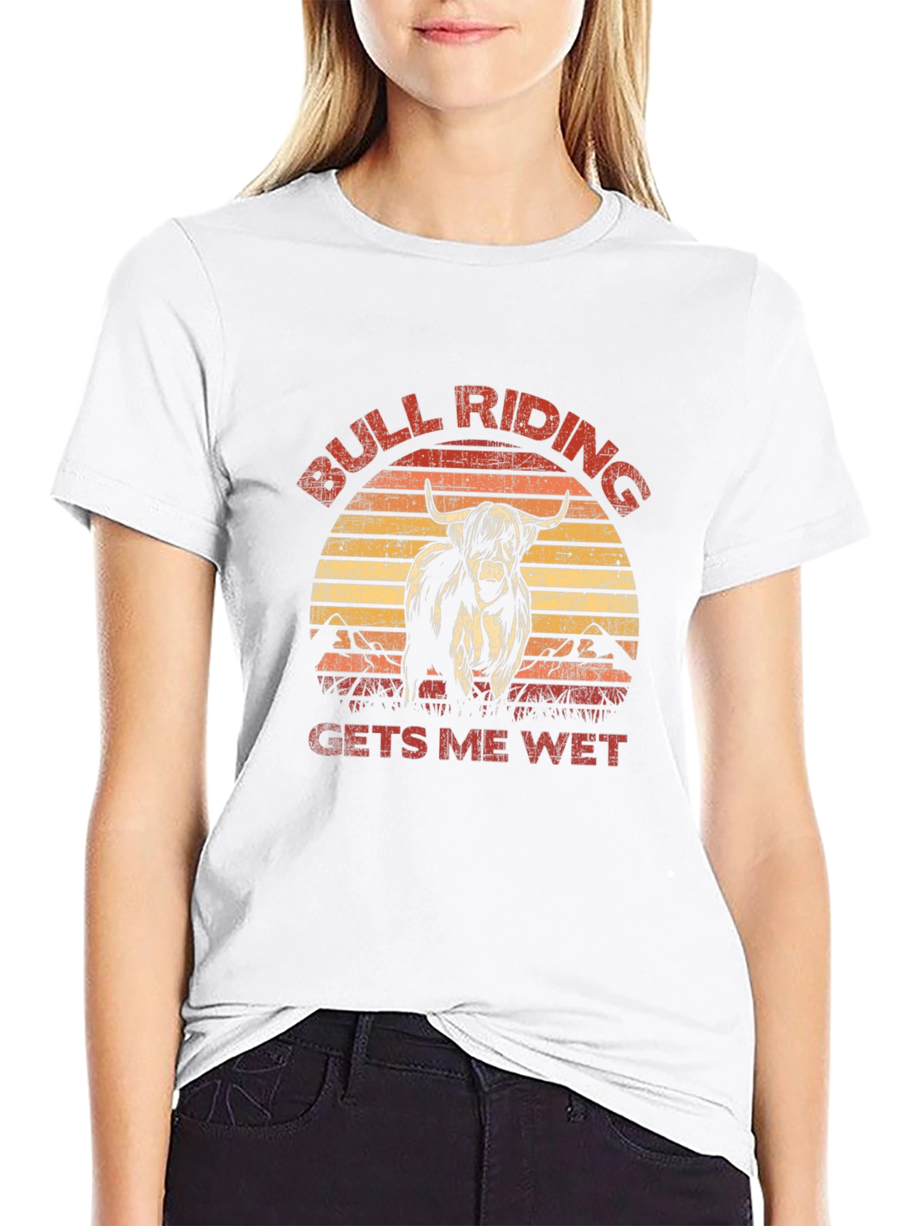 Bull Riding Gets Me Wet Funny T-Shirt