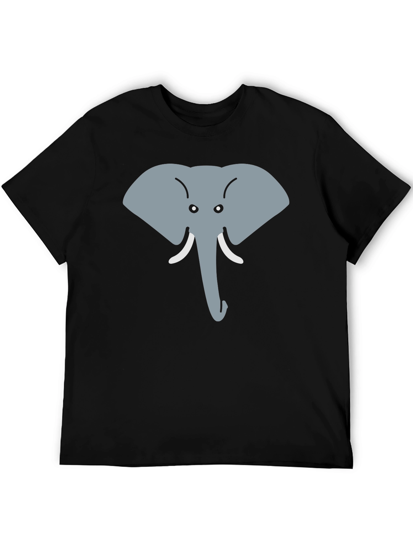 Elephant Face Graphic Tee - Cute Animal Design