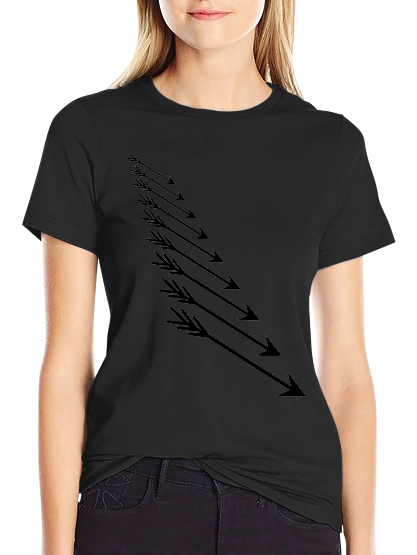 Mens Black Arrow Graphic T-Shirt