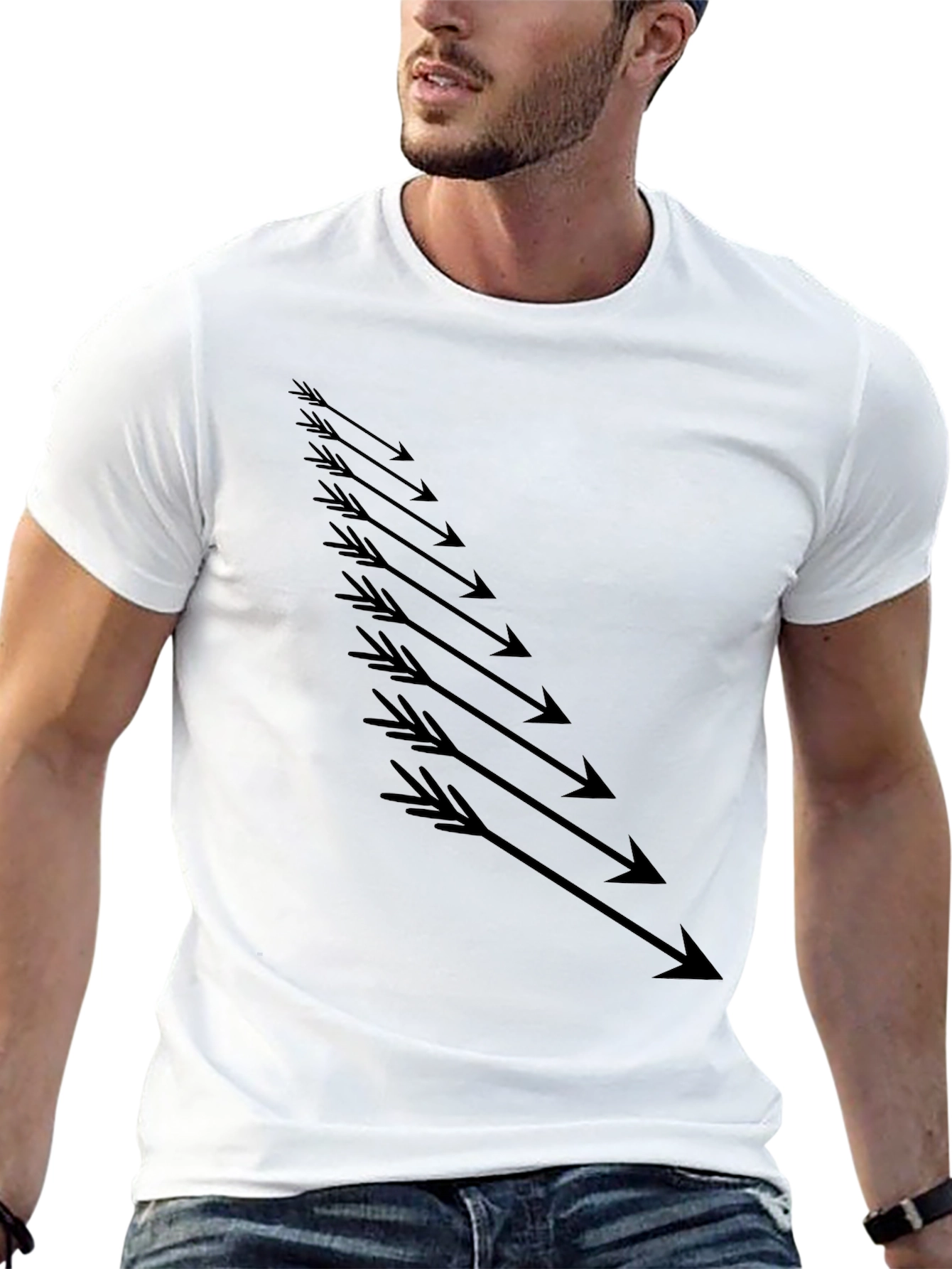 Mens Black Arrow Graphic T-Shirt