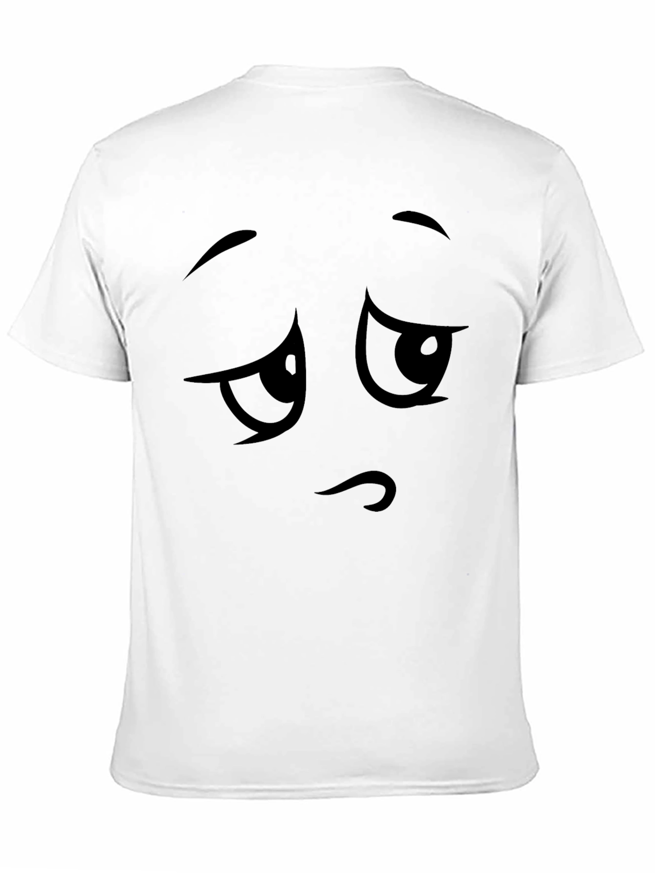 Sad Face Graphic Tee - Black Cotton T-Shirt