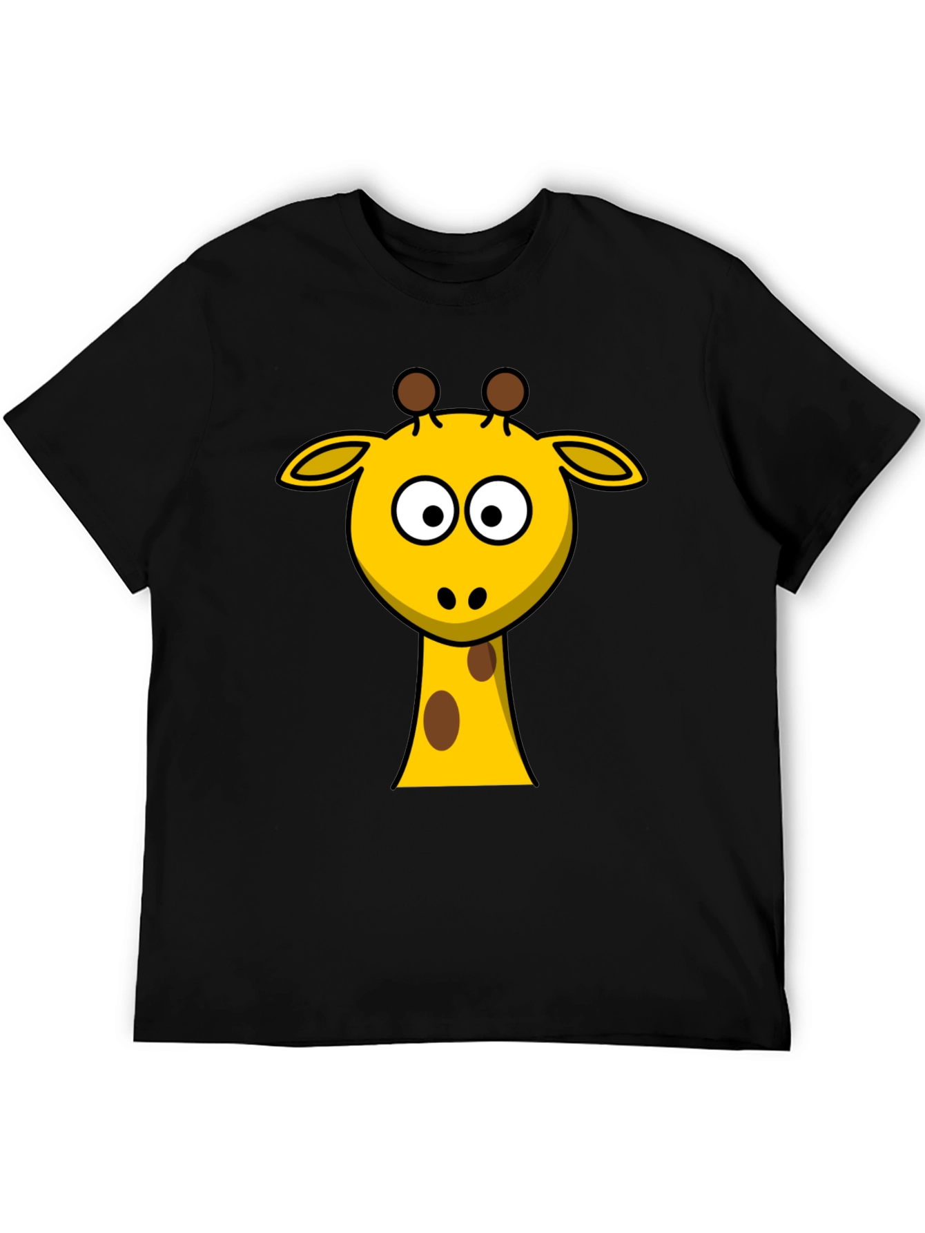 Giraffe Cartoon Black T-shirt