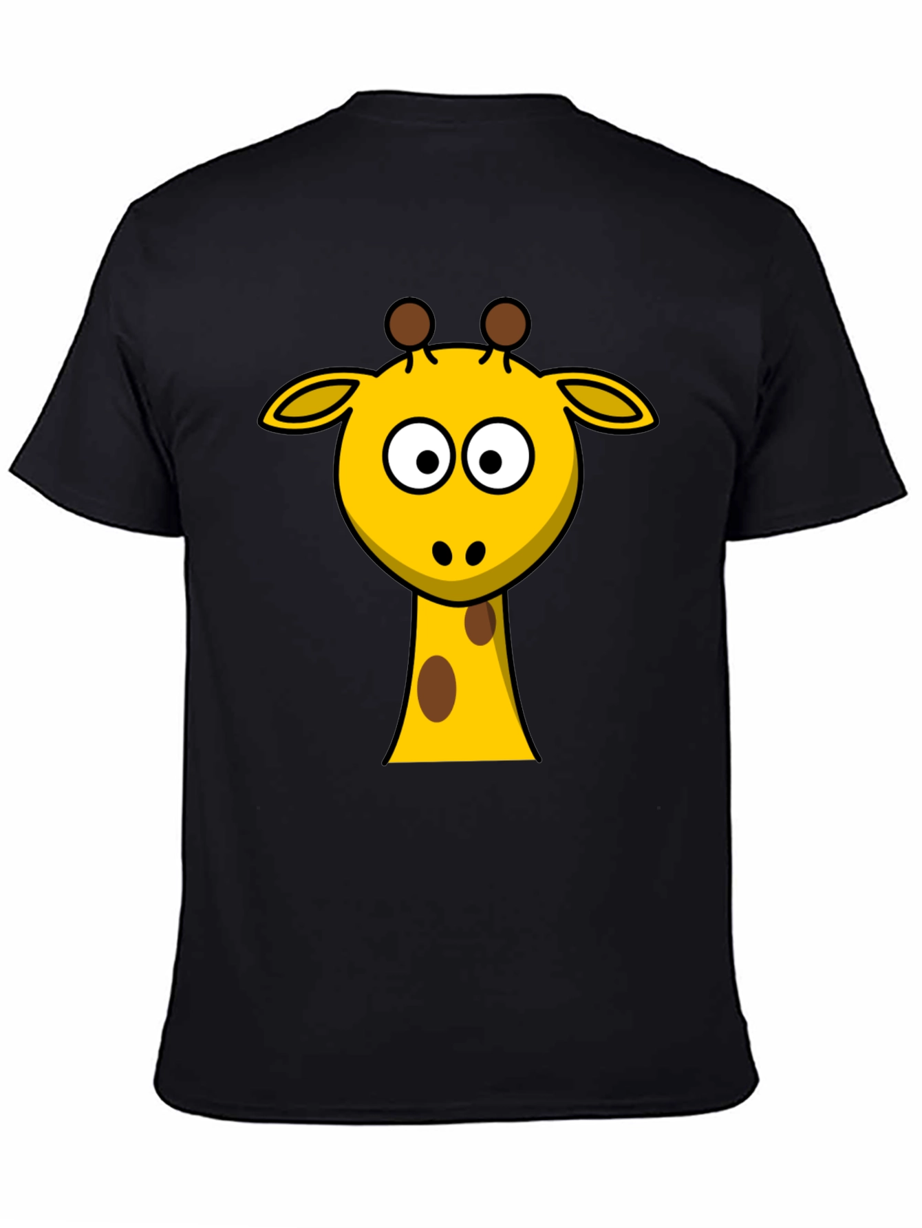 Giraffe Cartoon Black T-shirt