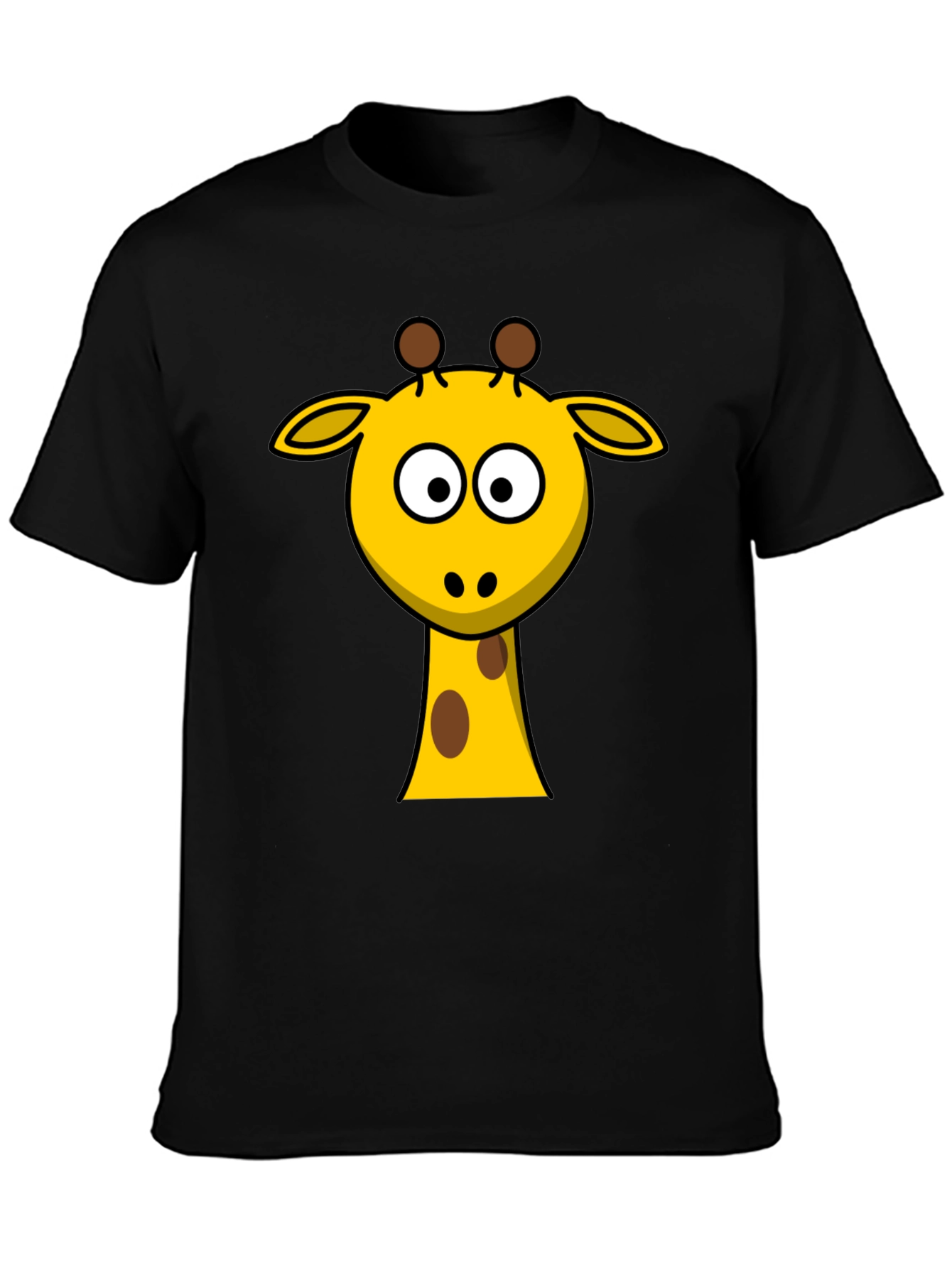 Giraffe Cartoon Black T-shirt