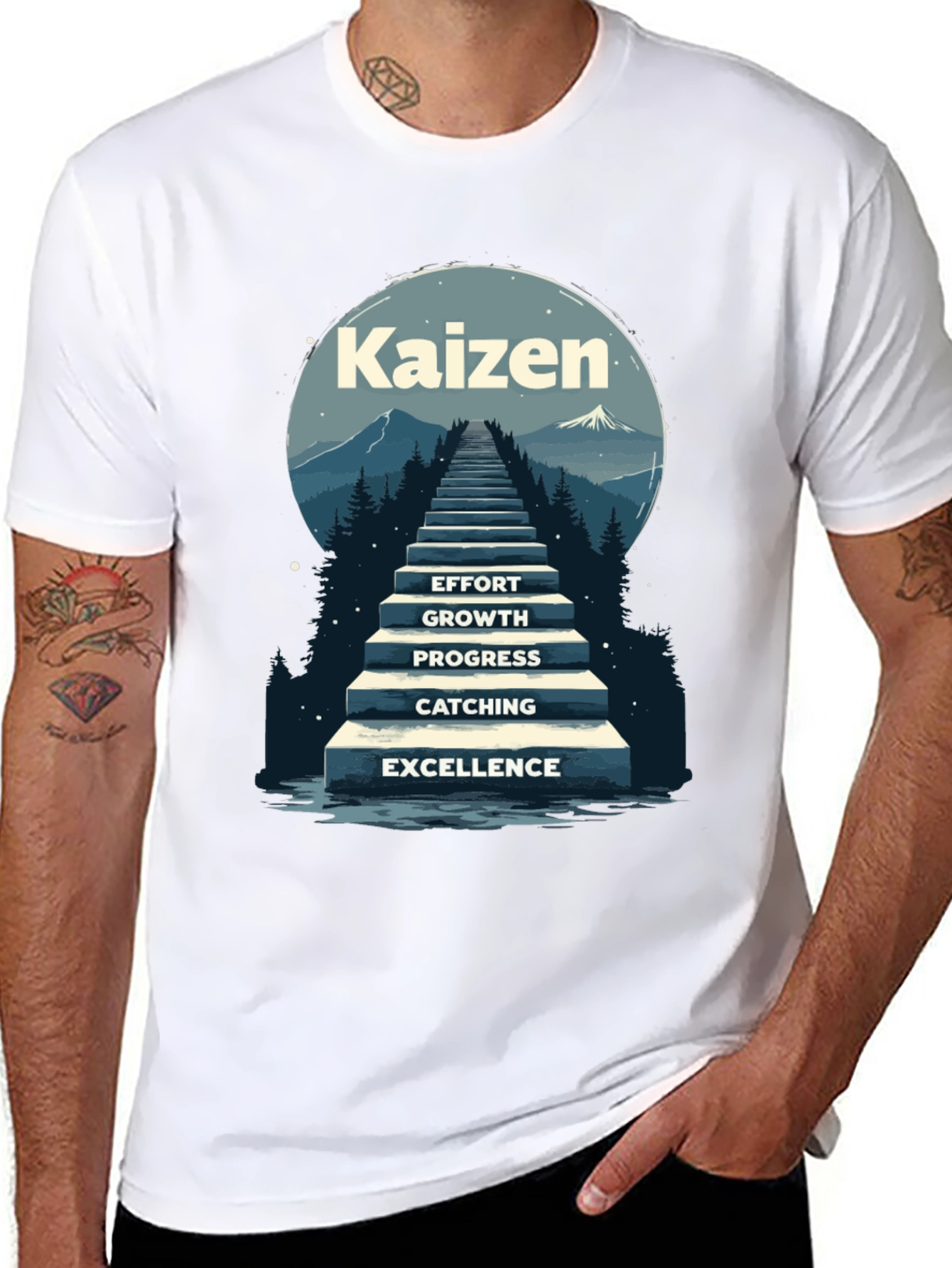 Kaizen Steps T-Shirt - Effort to Excellence