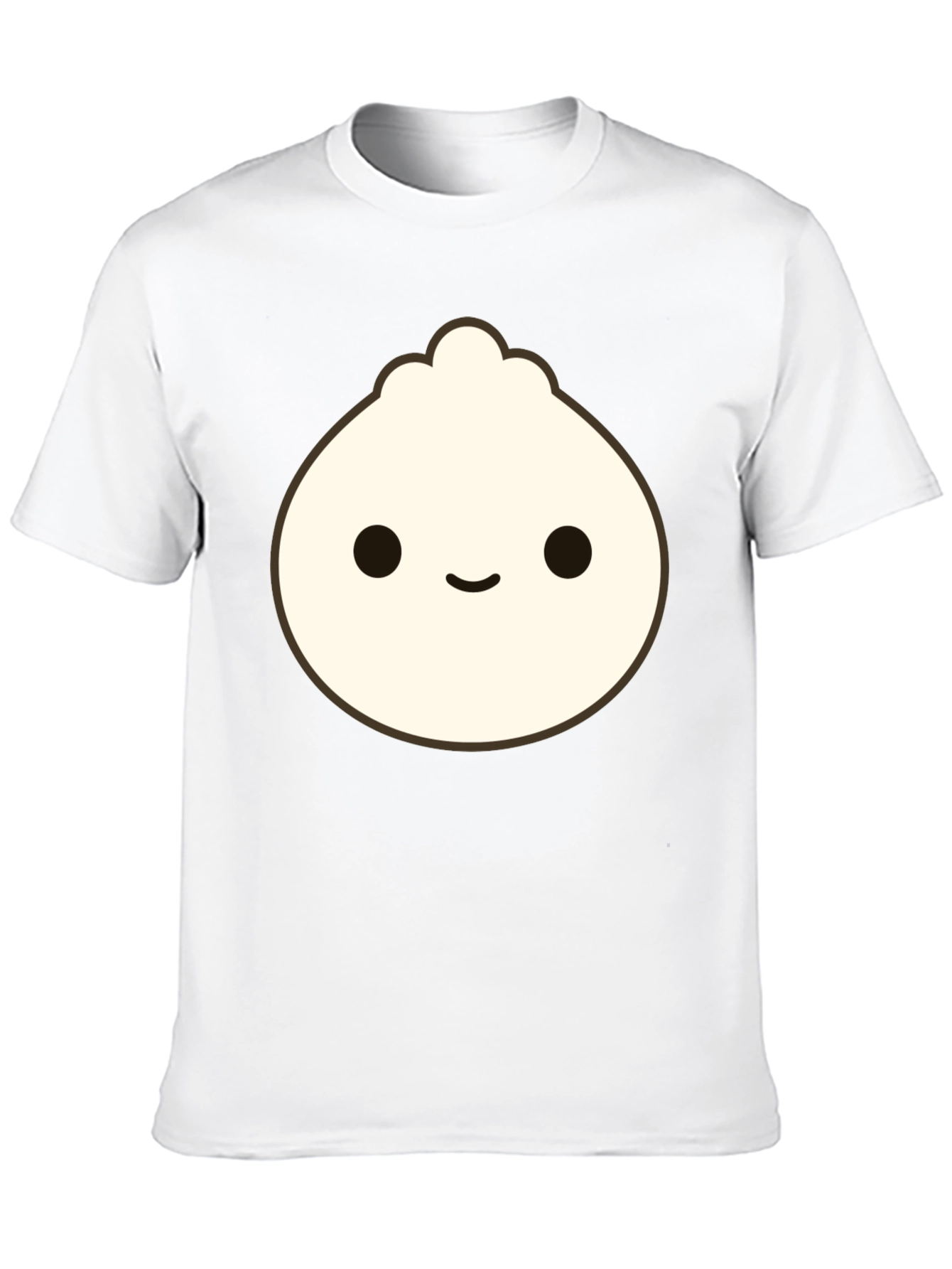Cute Dumpling Graphic Tee - Black Cotton T-Shirt