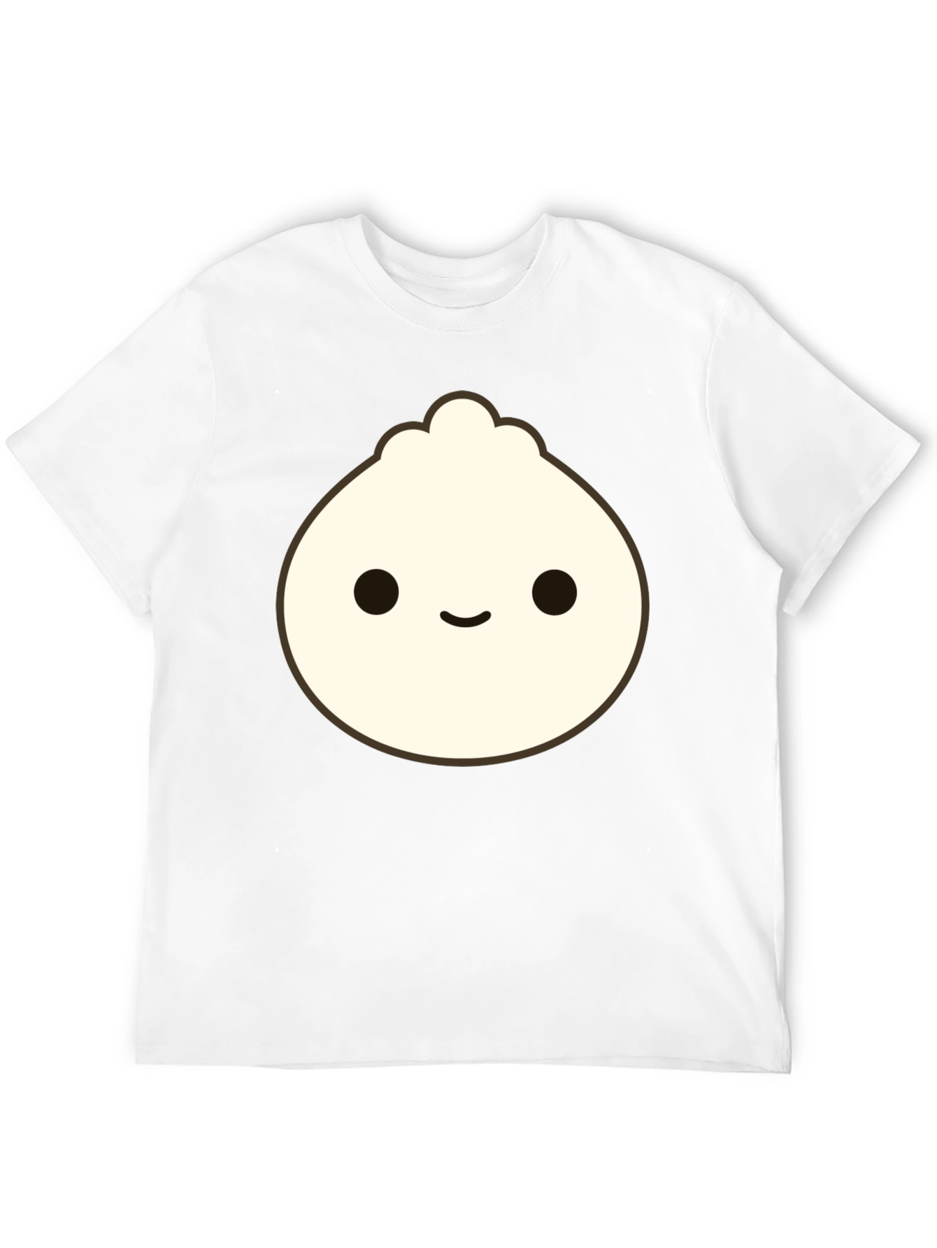 Cute Dumpling Graphic Tee - Black Cotton T-Shirt