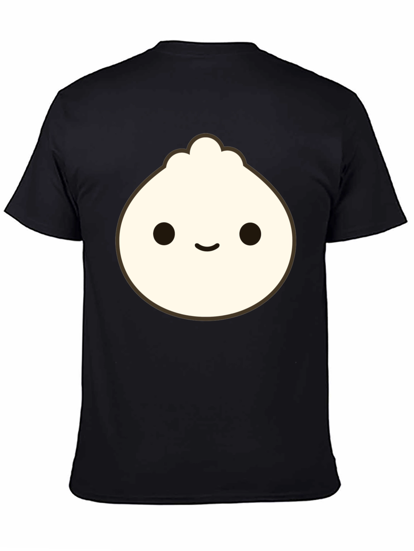 Cute Dumpling Graphic Tee - Black Cotton T-Shirt