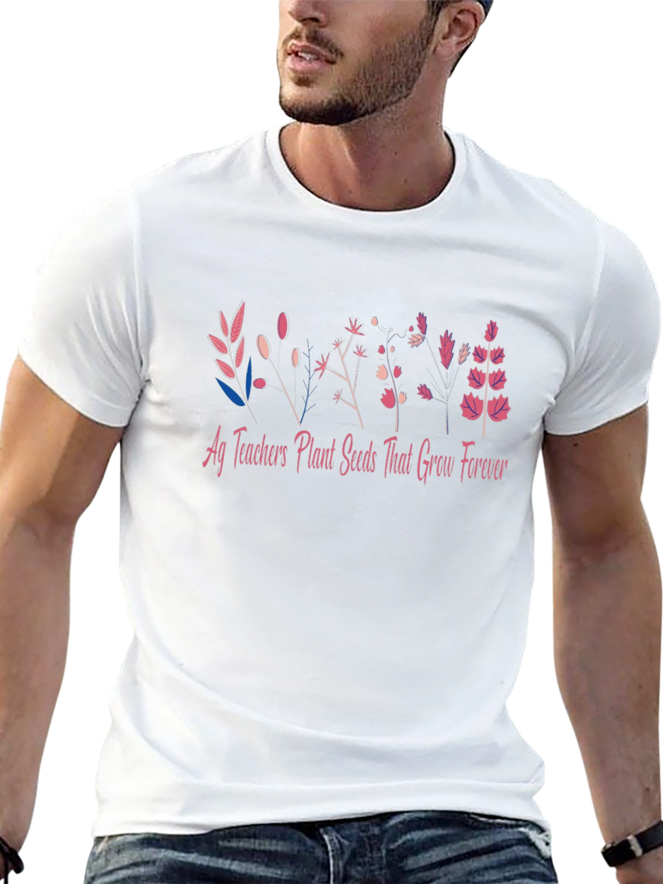 Ag Teacher Plant Seeds Black T-Shirt