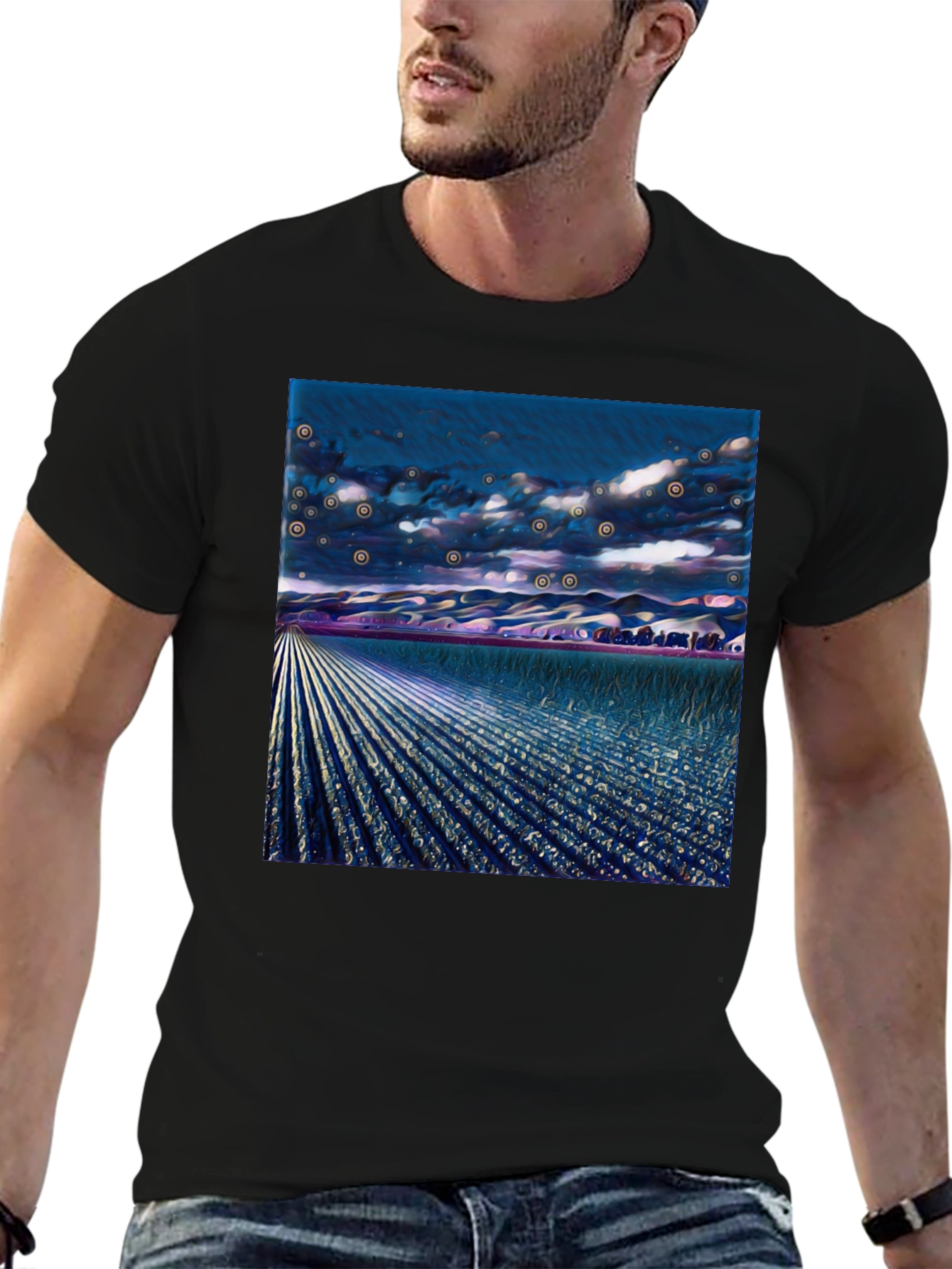 Surreal Field Graphic Tee - Modern Art Shirt