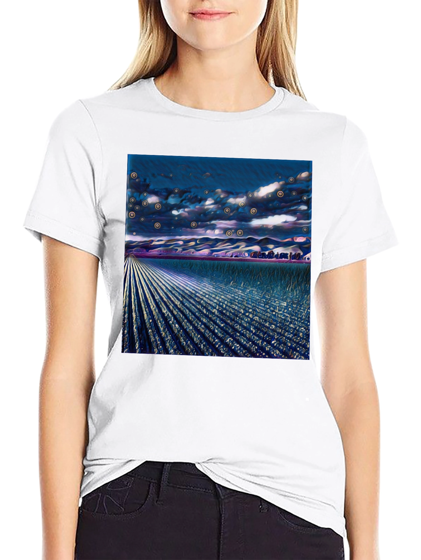 Surreal Field Graphic Tee - Modern Art Shirt