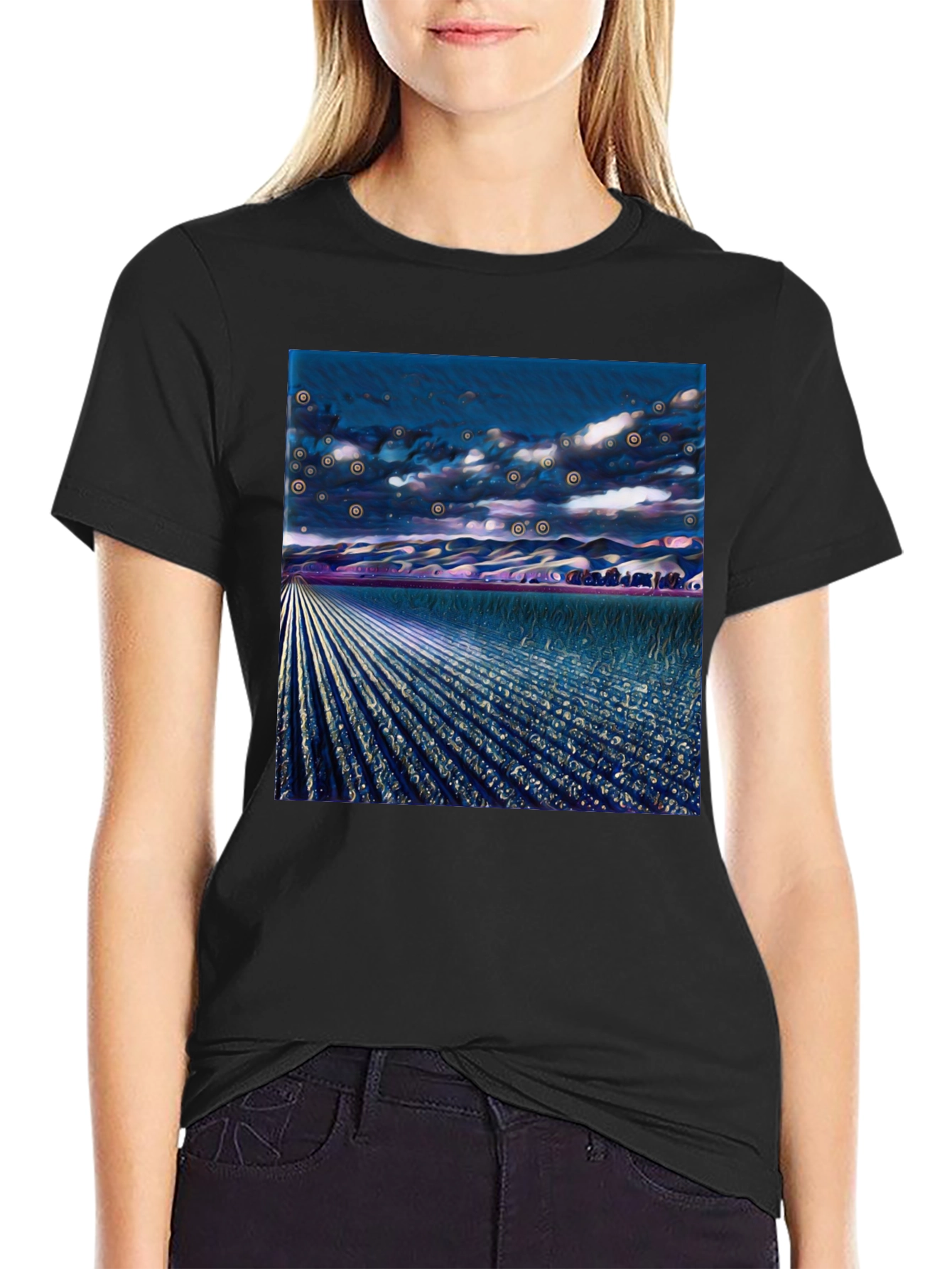 Surreal Field Graphic Tee - Modern Art Shirt