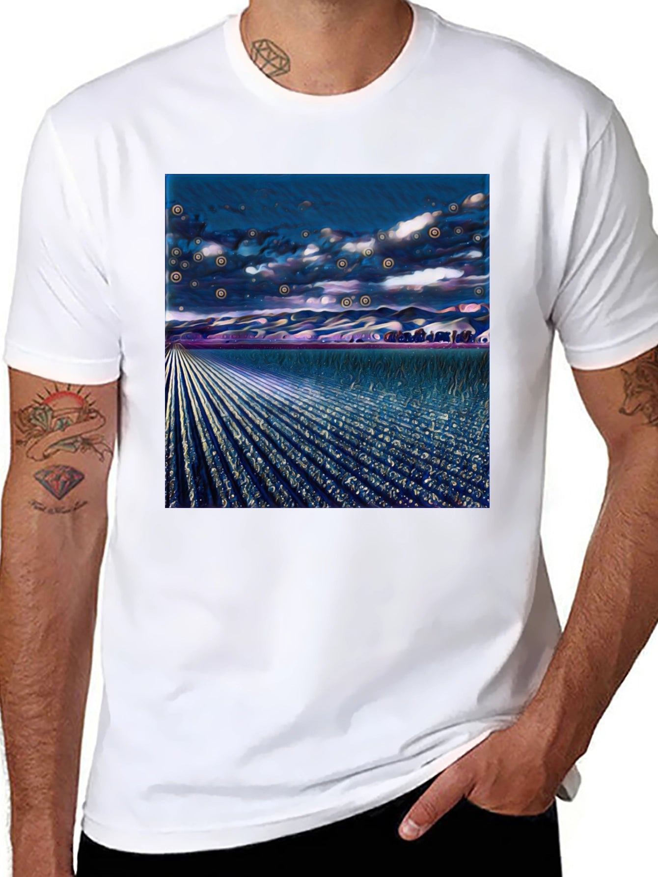 Surreal Field Graphic Tee - Modern Art Shirt