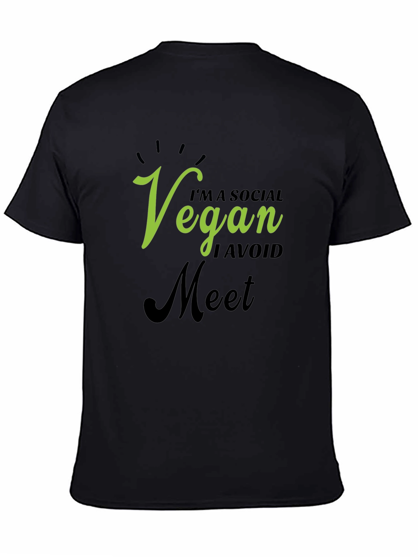 Vegan Social Avoid Meet Graphic T-Shirt