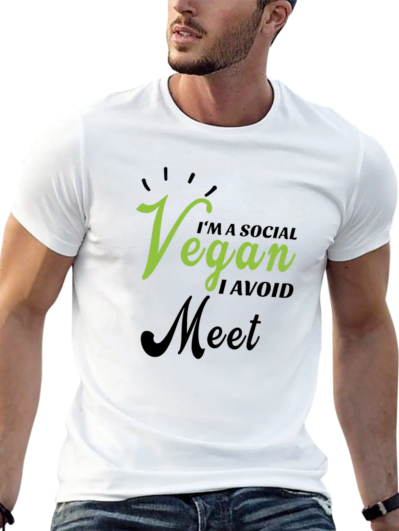 Vegan Social Avoid Meet Graphic T-Shirt