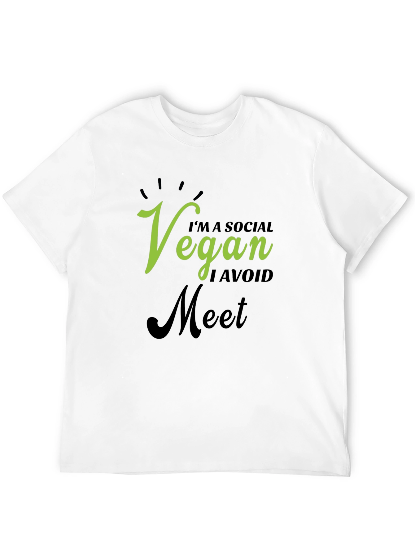 Vegan Social Avoid Meet Graphic T-Shirt