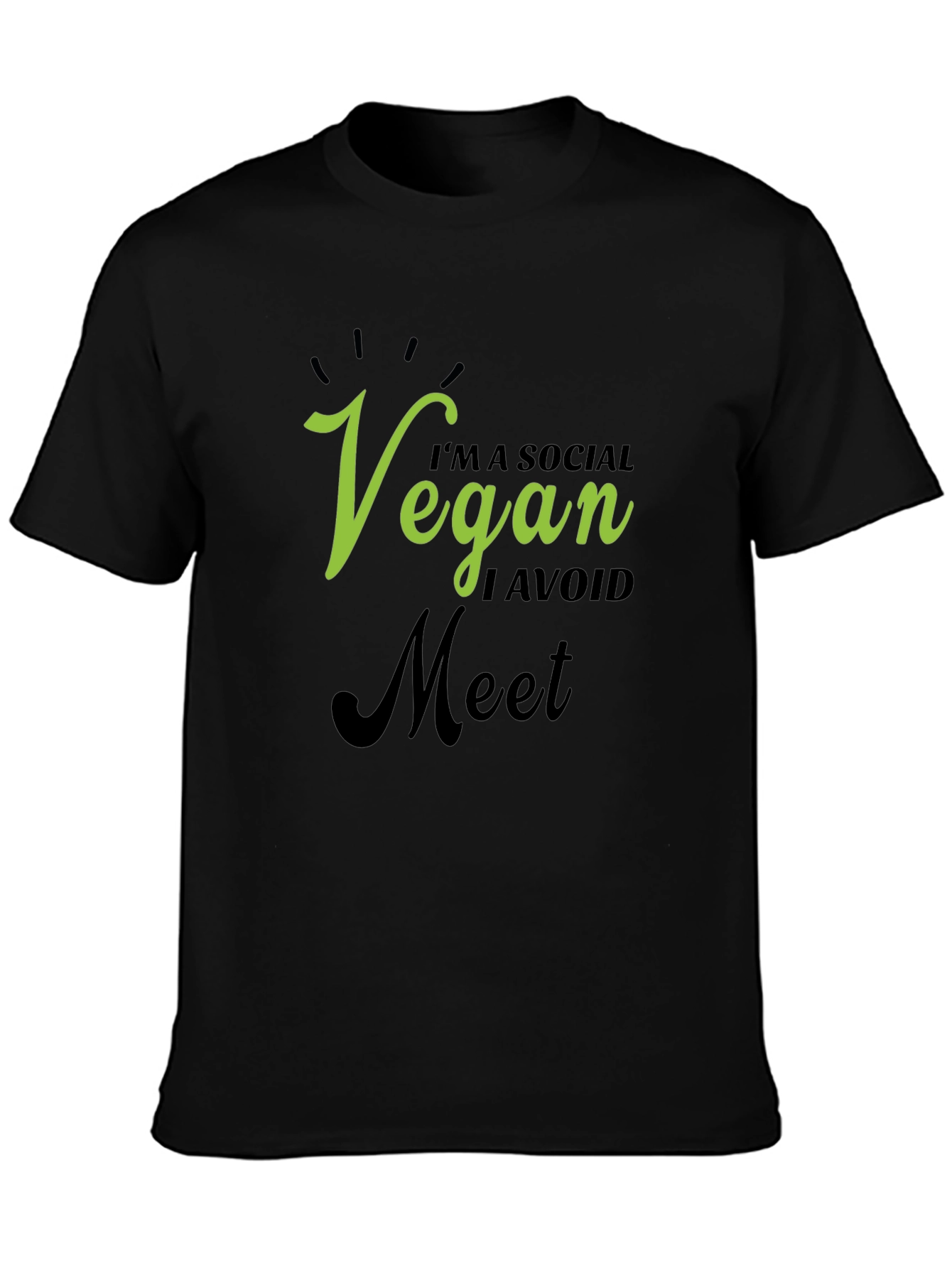 Vegan Social Avoid Meet Graphic T-Shirt