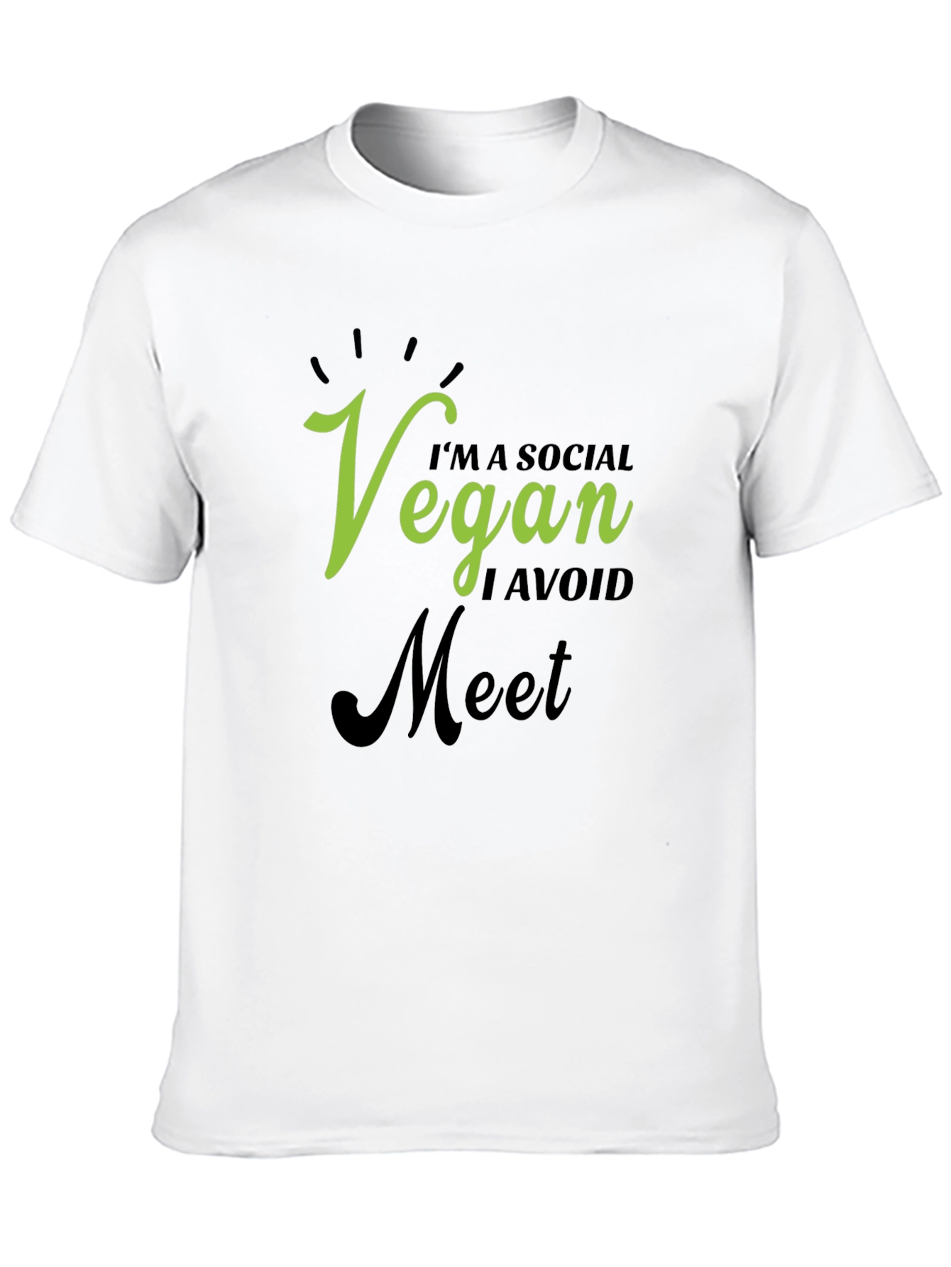 Vegan Social Avoid Meet Graphic T-Shirt