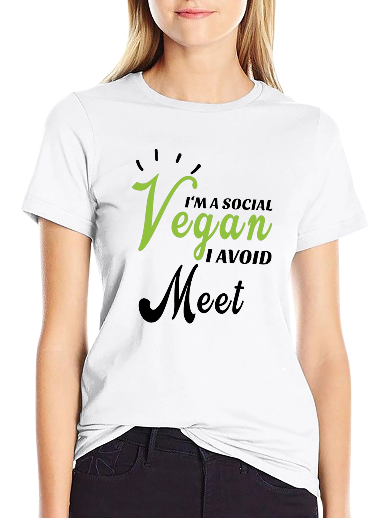 Vegan Social Avoid Meet Graphic T-Shirt