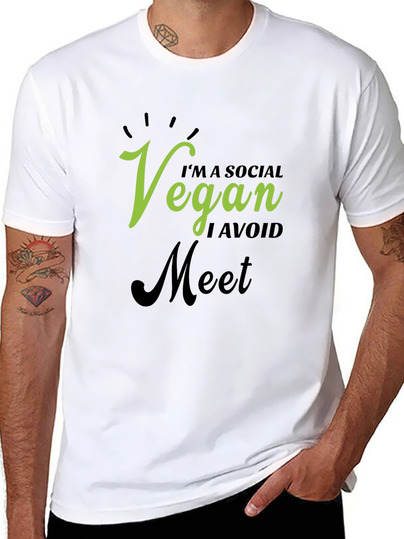 Vegan Social Avoid Meet Graphic T-Shirt