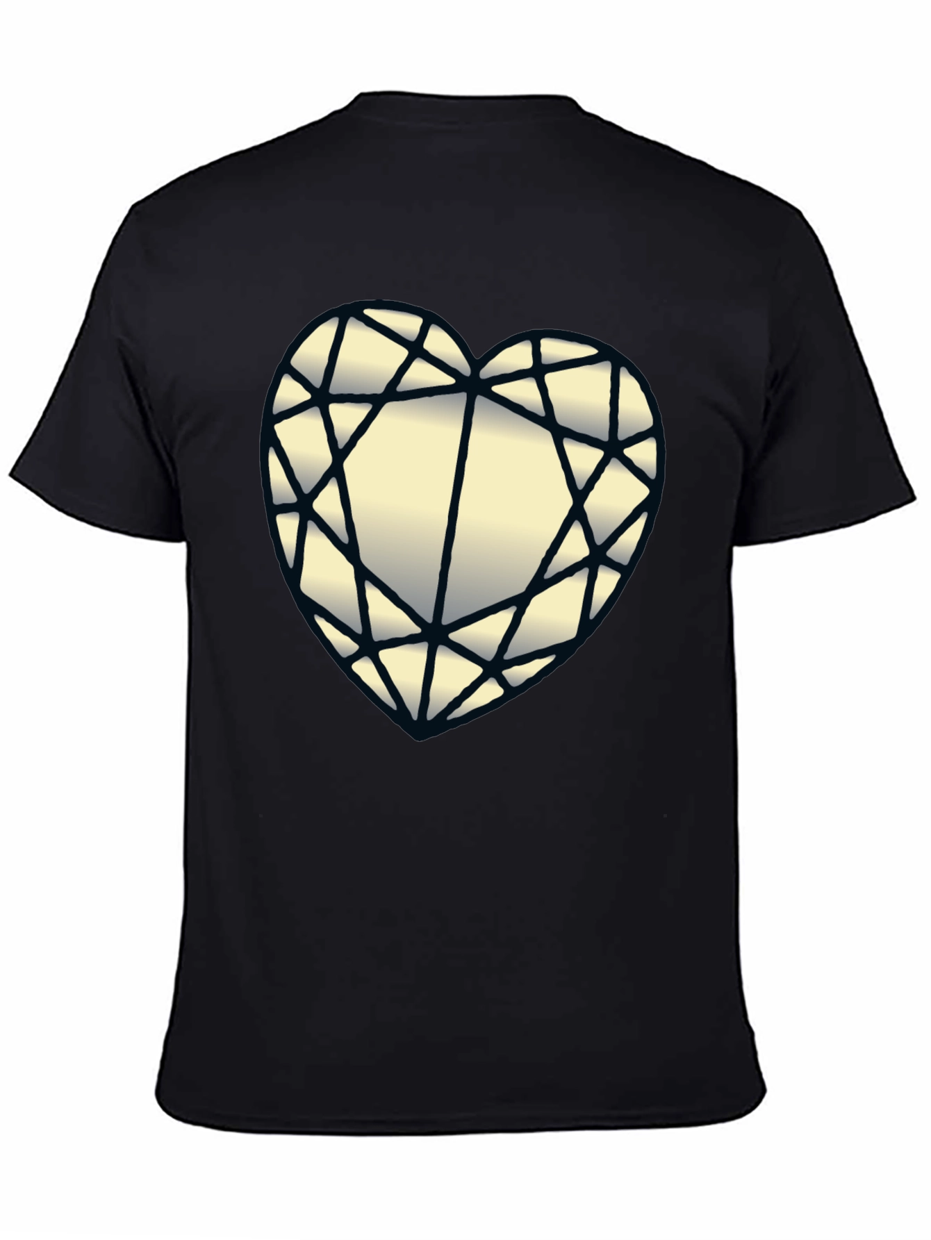 Diamond Heart Graphic Black T-Shirt