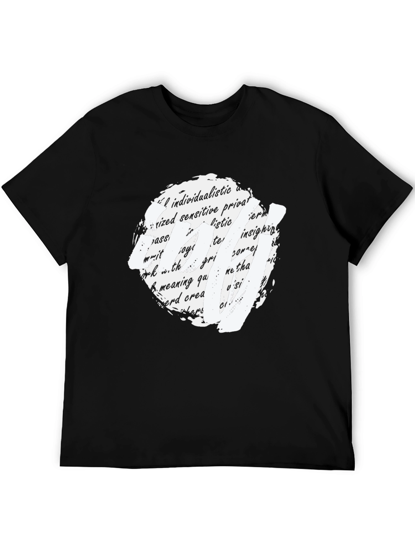 Abstract Text Art Black T-Shirt