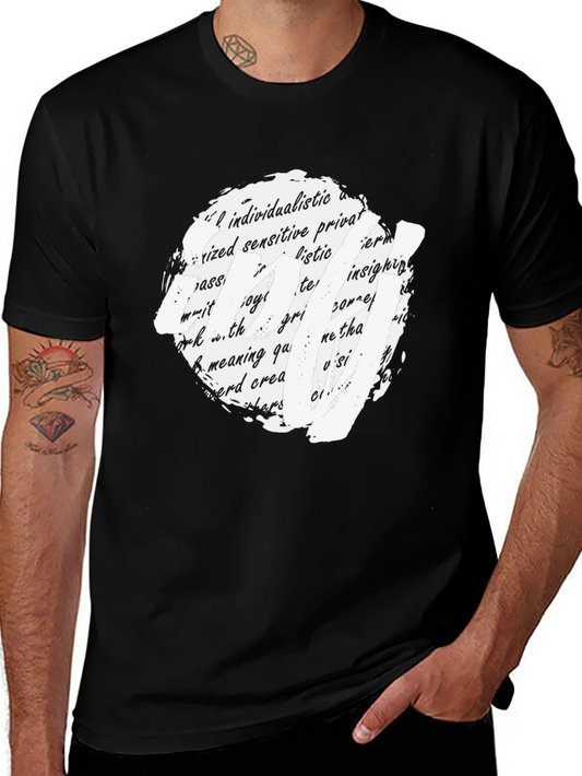 Abstract Text Art Black T-Shirt