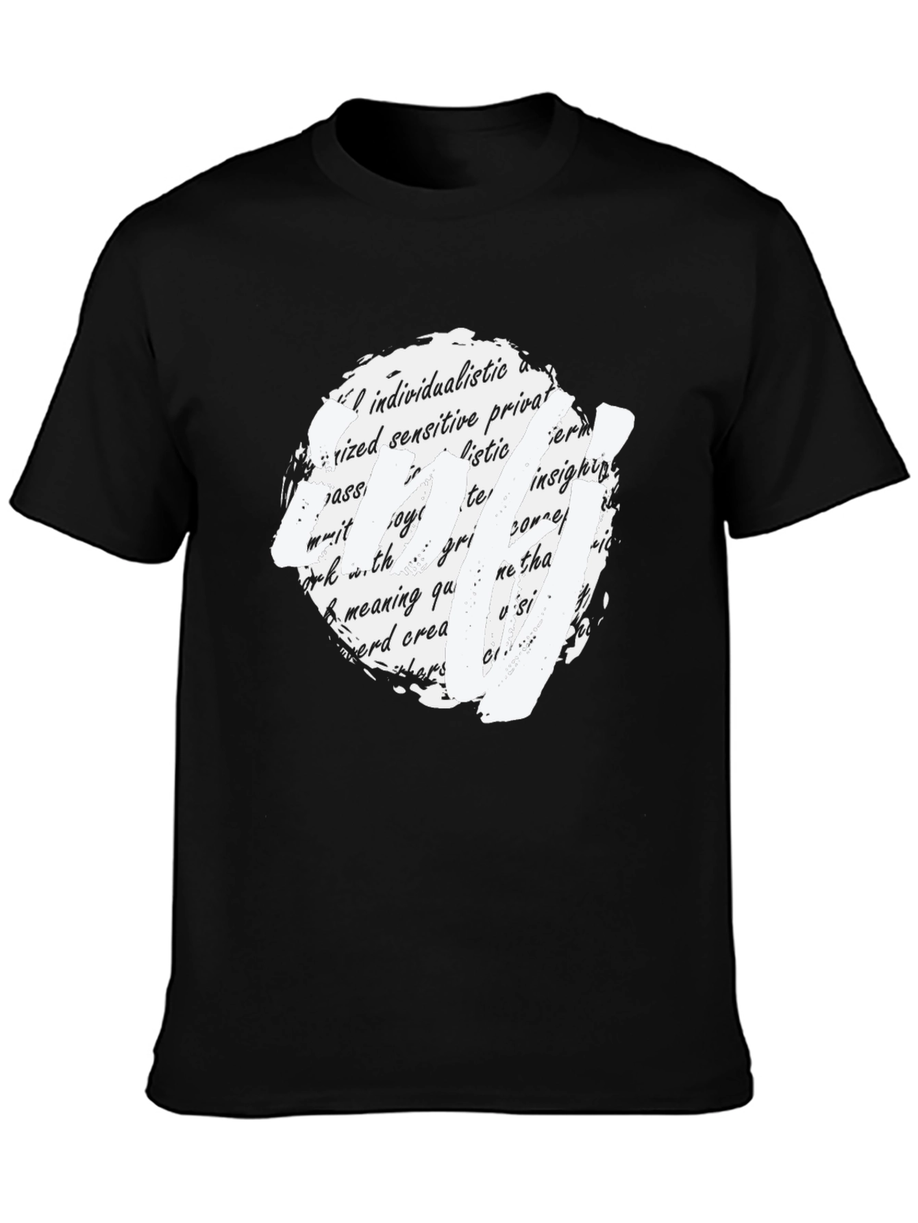 Abstract Text Art Black T-Shirt