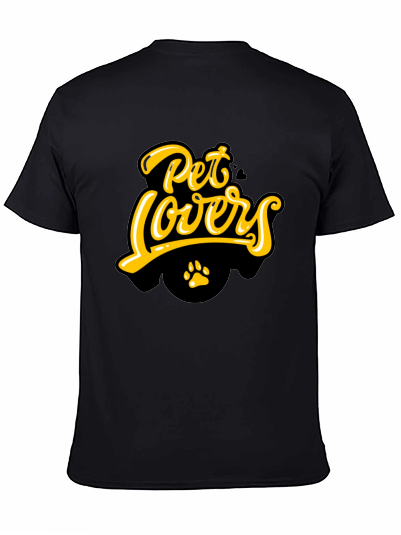 Pet Lovers T-Shirt - Black Paw Print