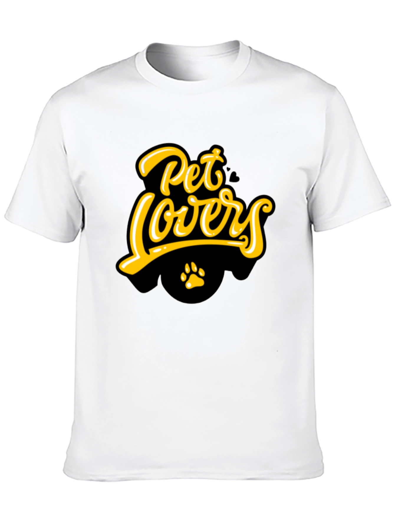Pet Lovers T-Shirt - Black Paw Print