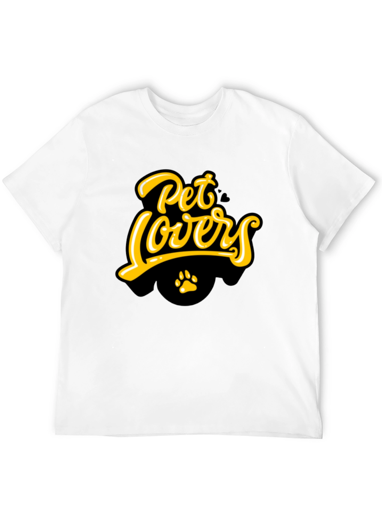 Pet Lovers T-Shirt - Black Paw Print