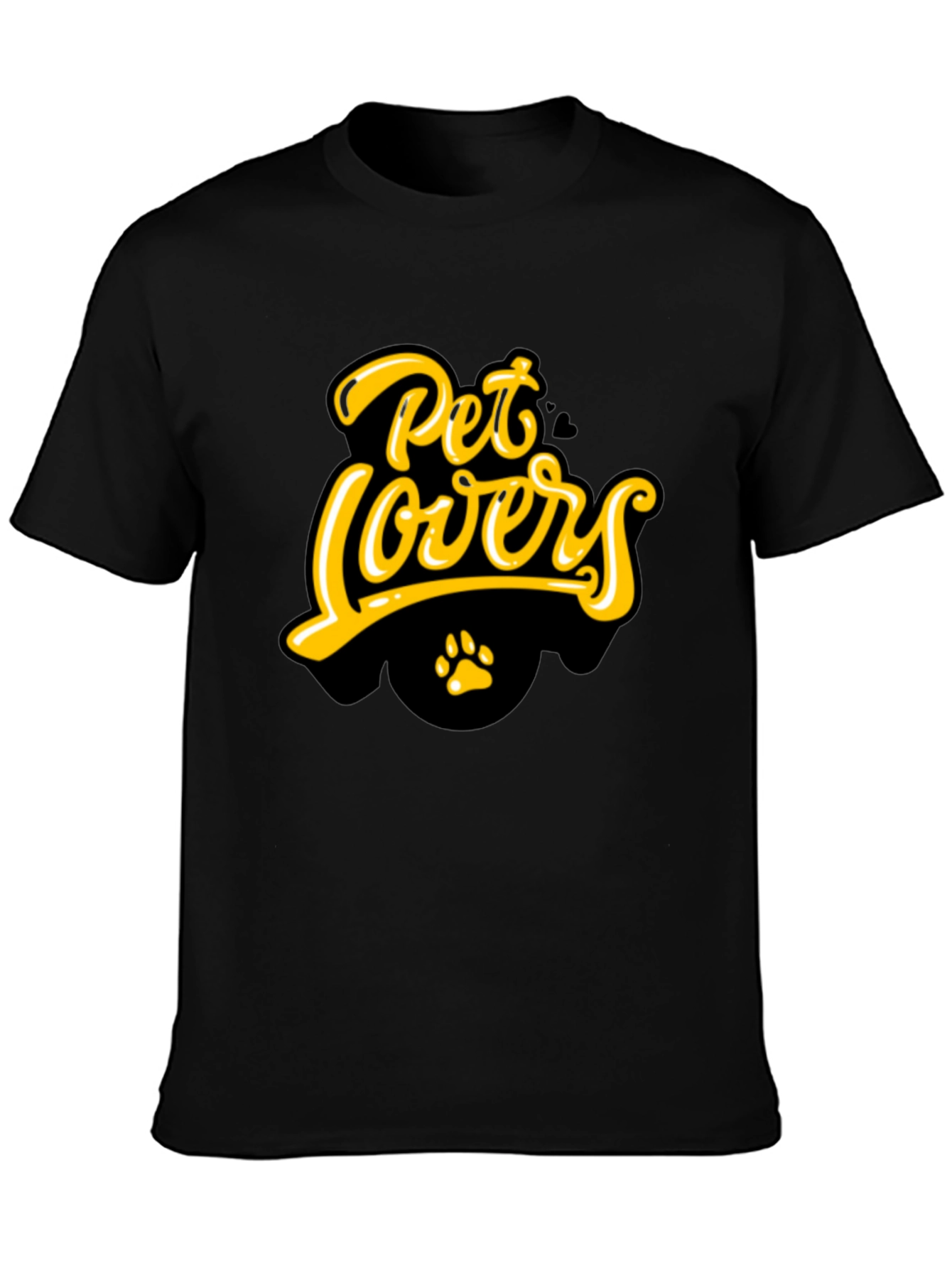 Pet Lovers T-Shirt - Black Paw Print