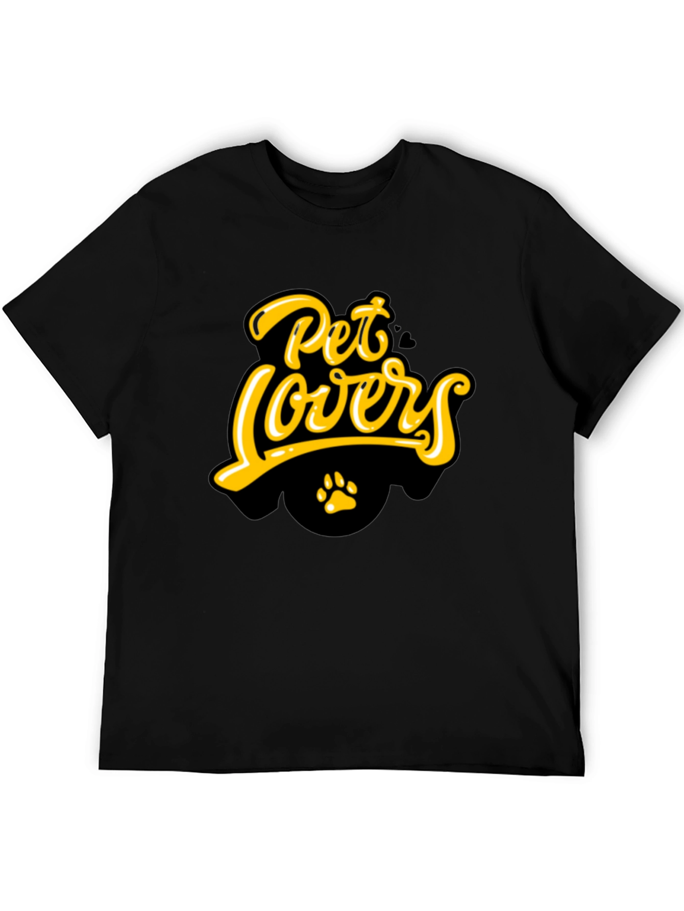 Pet Lovers T-Shirt - Black Paw Print