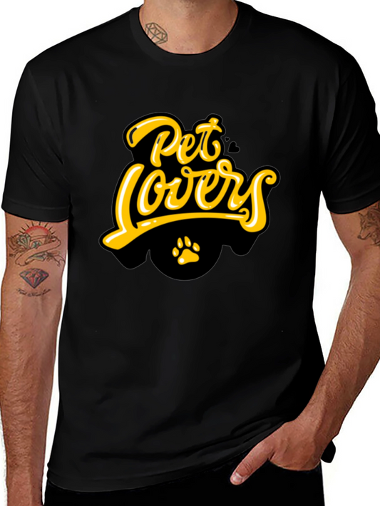 Pet Lovers T-Shirt - Black Paw Print