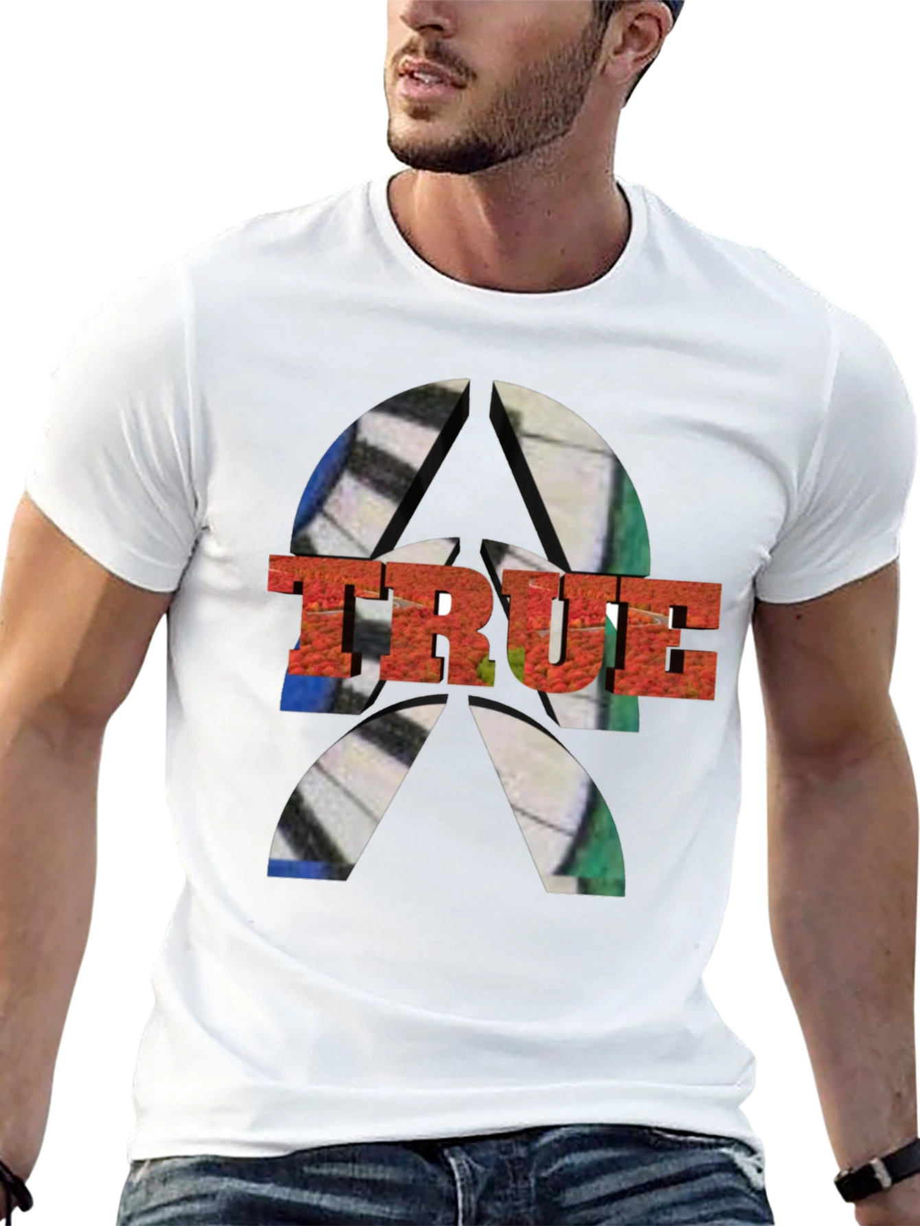 Mens TRUE Graphic Tee - Abstract Design