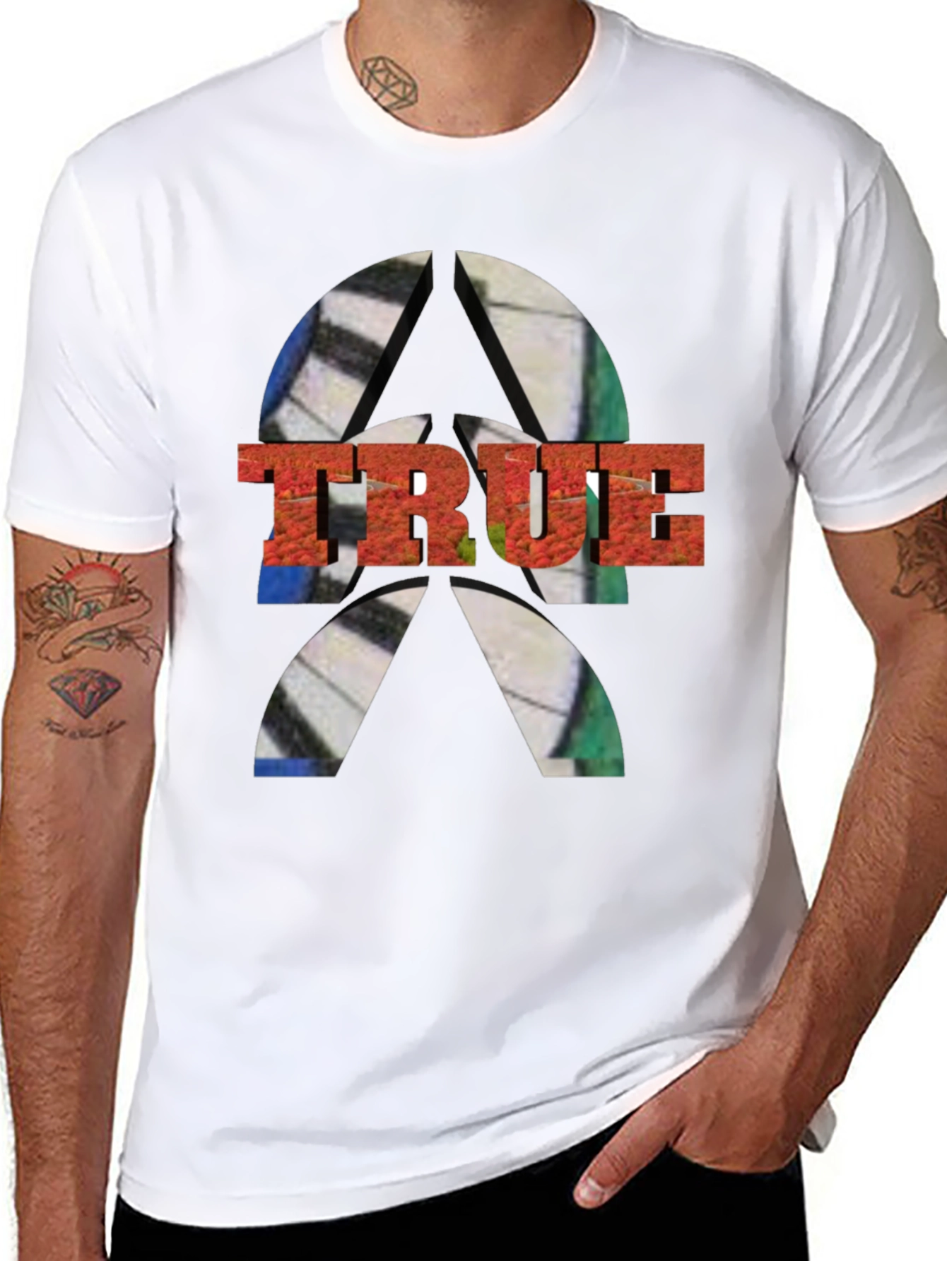 Mens TRUE Graphic Tee - Abstract Design
