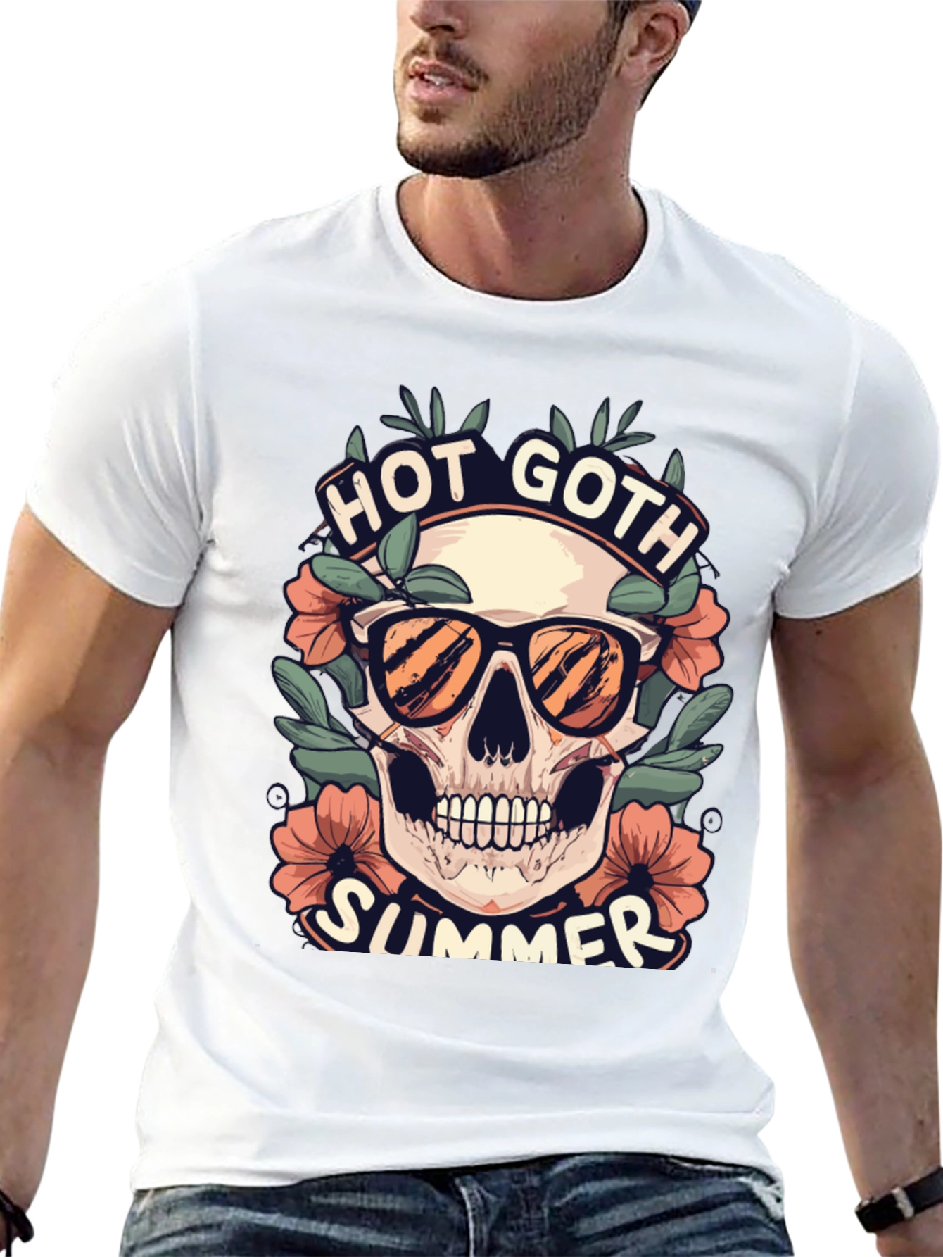 Hot Goth Summer Skull T-Shirt