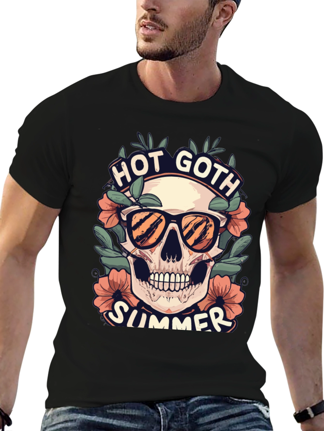 Hot Goth Summer Skull T-Shirt