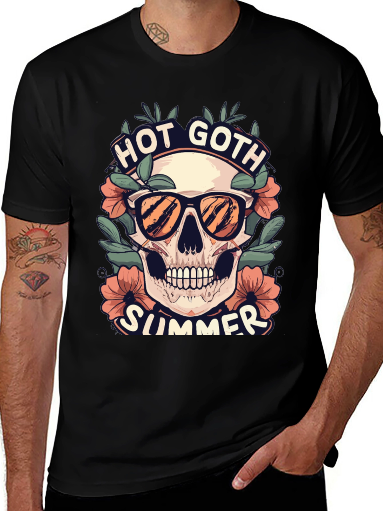 Hot Goth Summer Skull T-Shirt