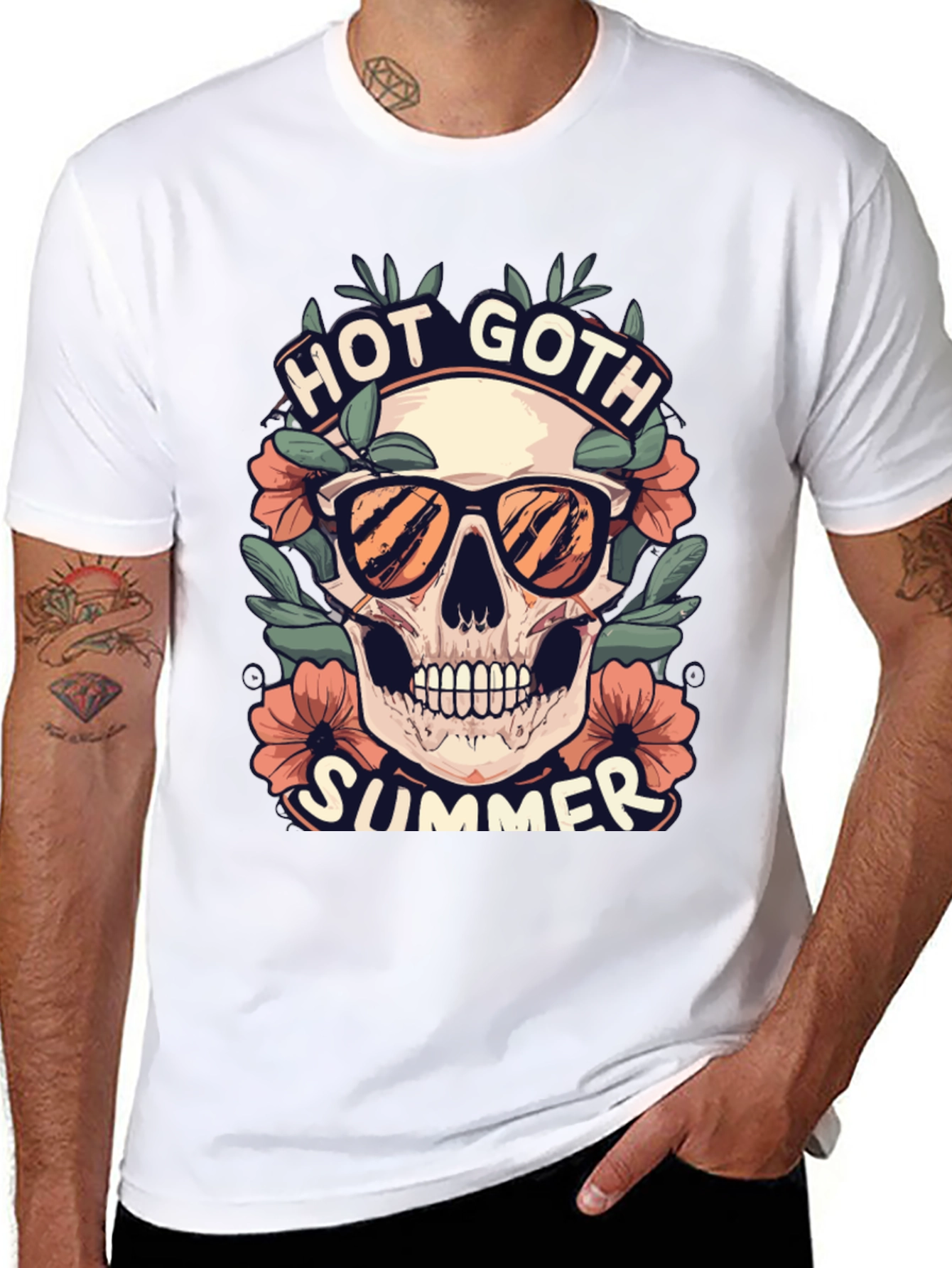 Hot Goth Summer Skull T-Shirt