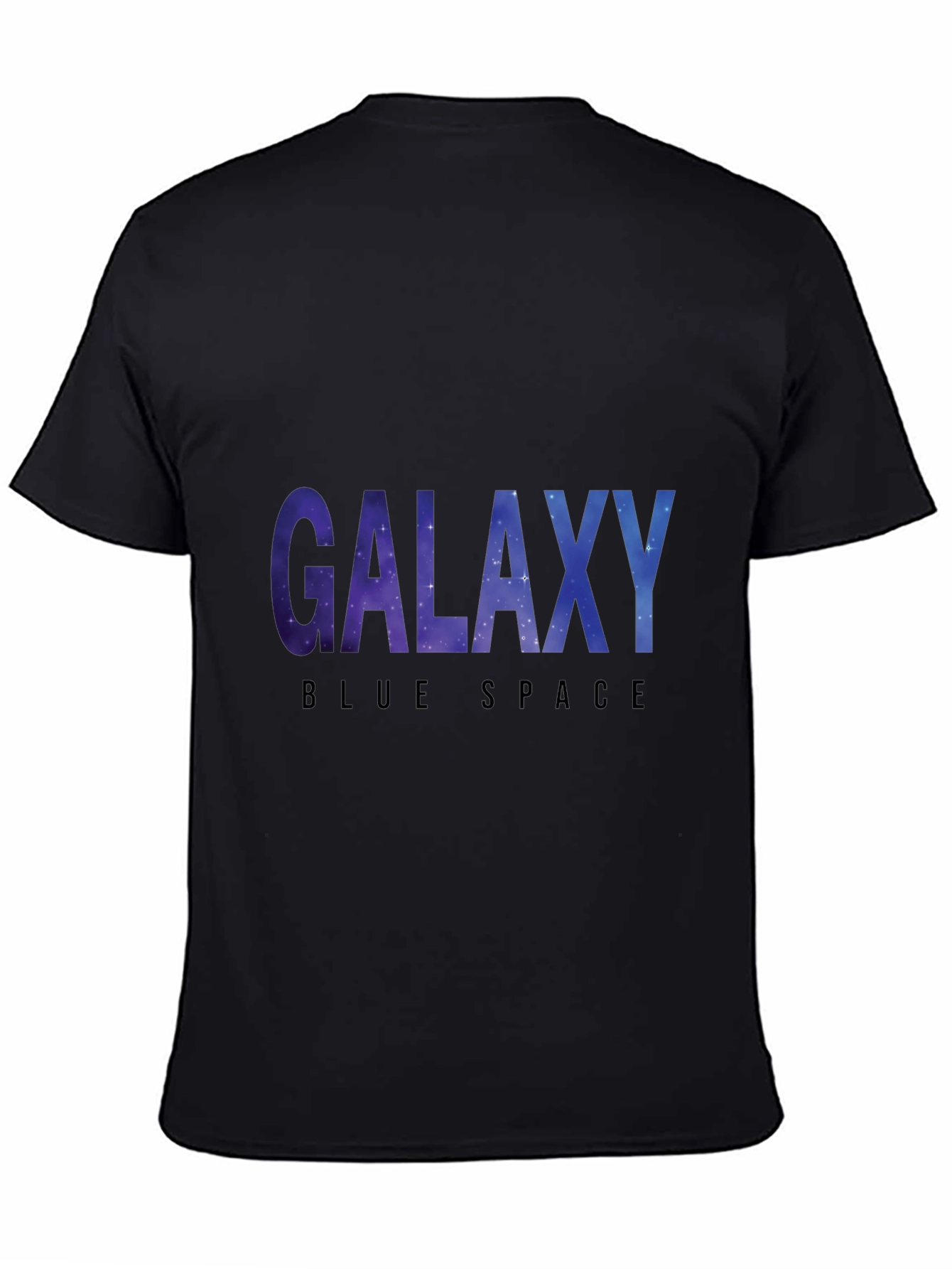 Galaxy Blue Space Black T-Shirt