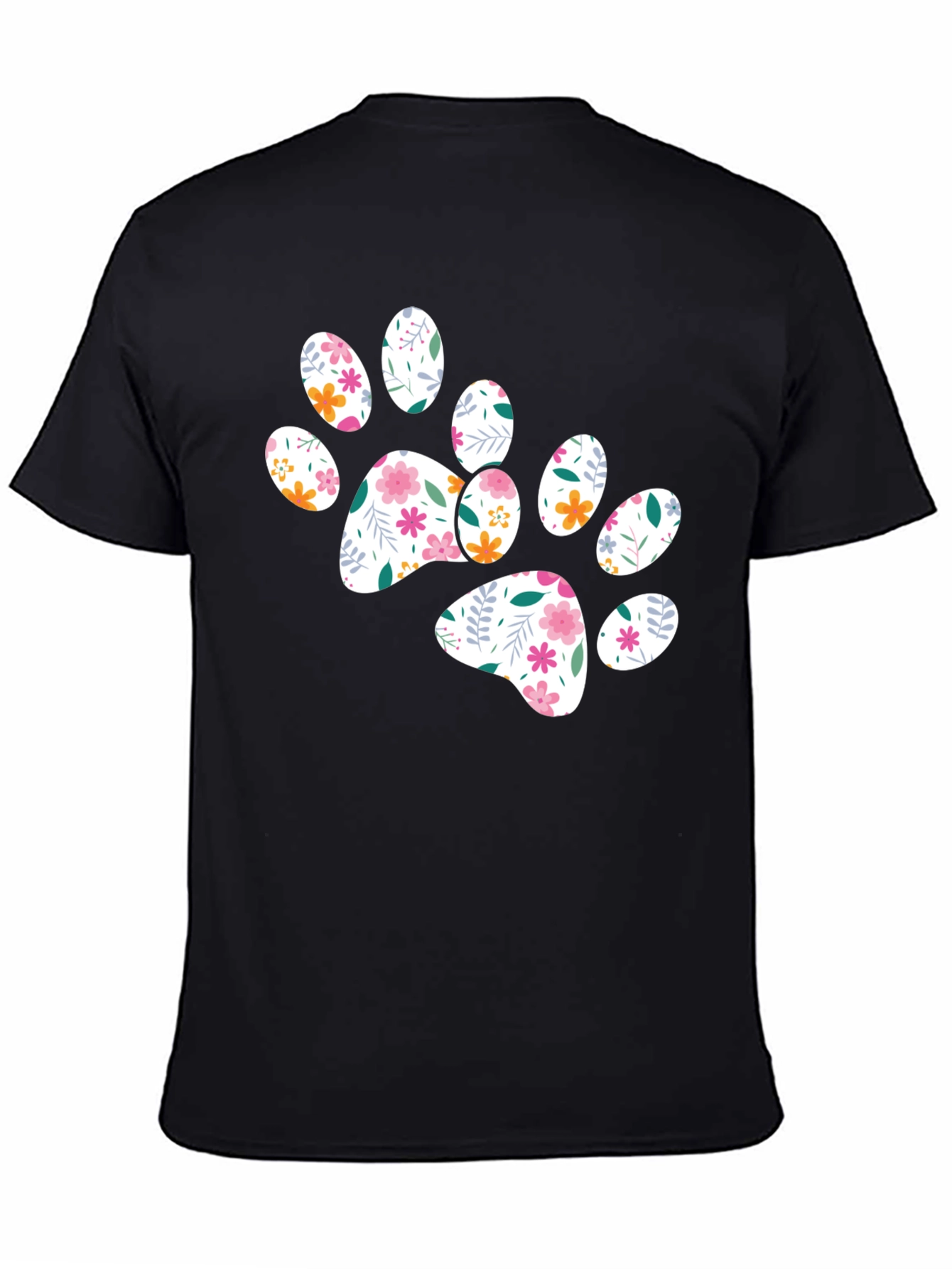 Floral Paw Print Graphic Tee